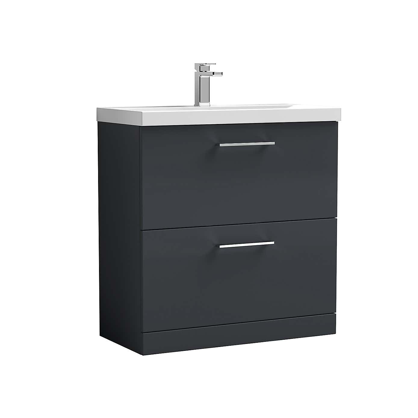 Arno Floor Standing 2 Drawer Vanity Unit with Basin