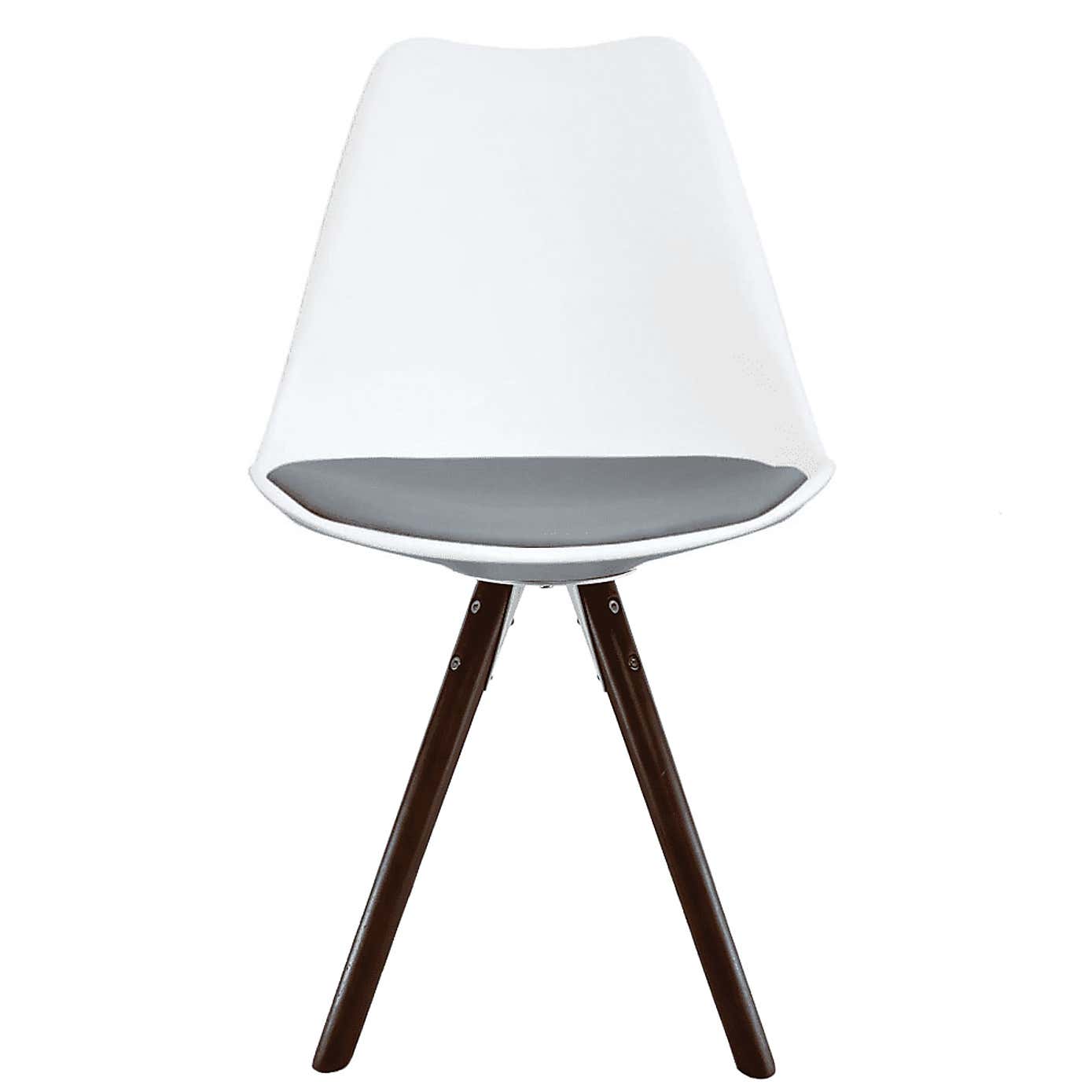 Fusion Living Soho White Plastic Dining Chair with Pyramid Legs