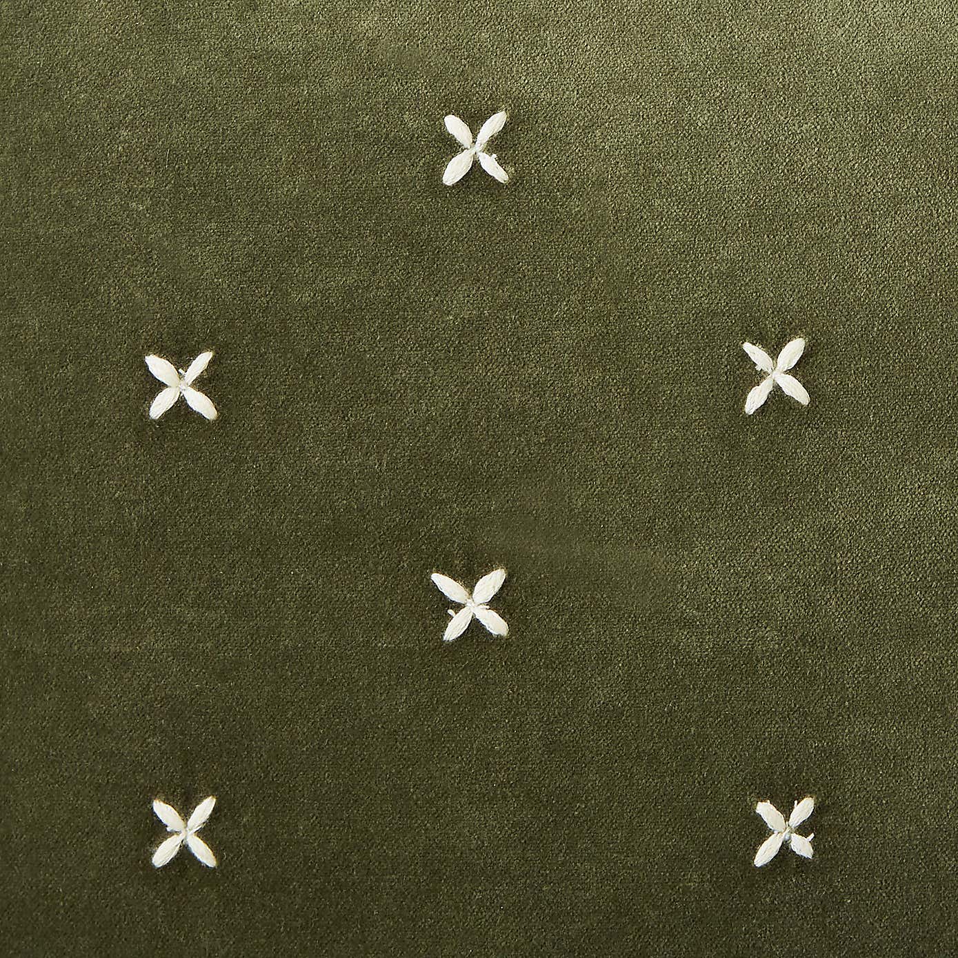 Cross Stitch Cotton Velvet Square Cushion