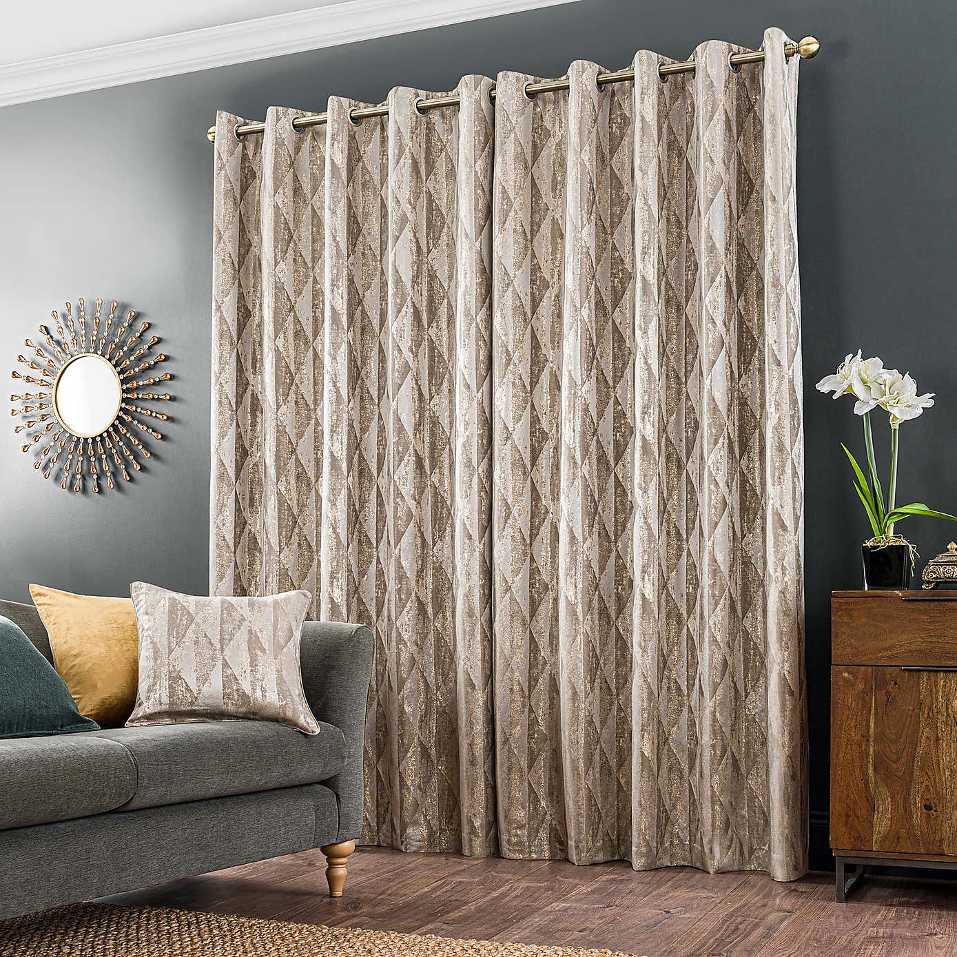 Luxor Metallic Eyelet Curtains