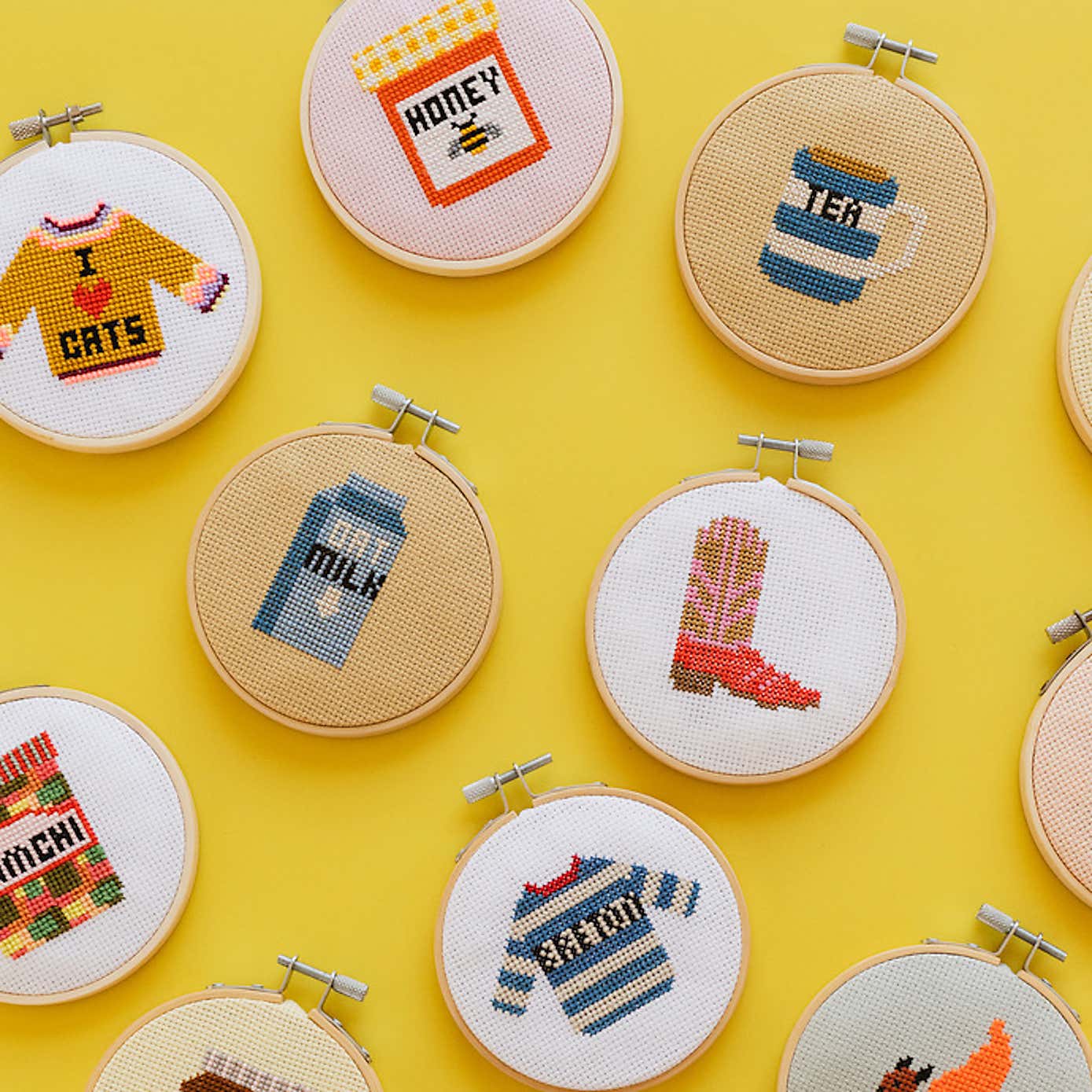 Cotton Clara I love Cats Cross Stitch Kit