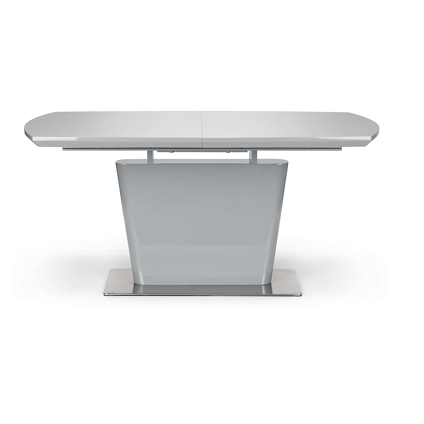 Como High Gloss Extendable Dining Table with 4 Dining Chairs