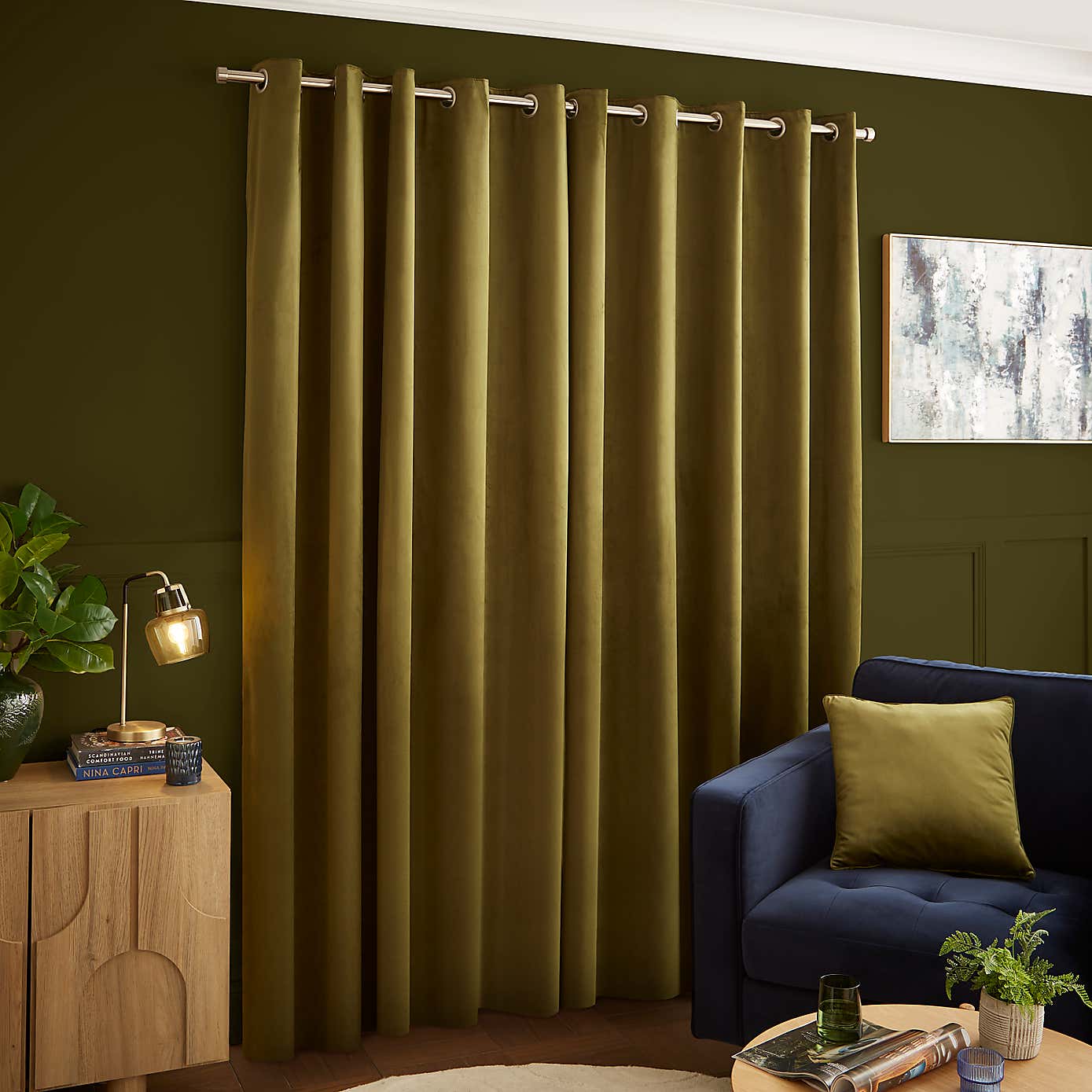 Recycled Velour Eyelet Curtains