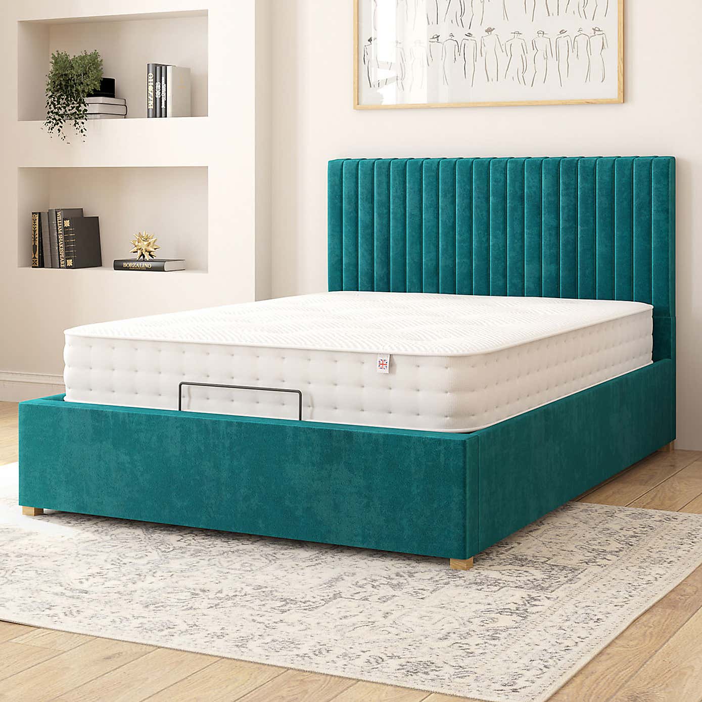Grant Plush Velvet Adjustable Bed