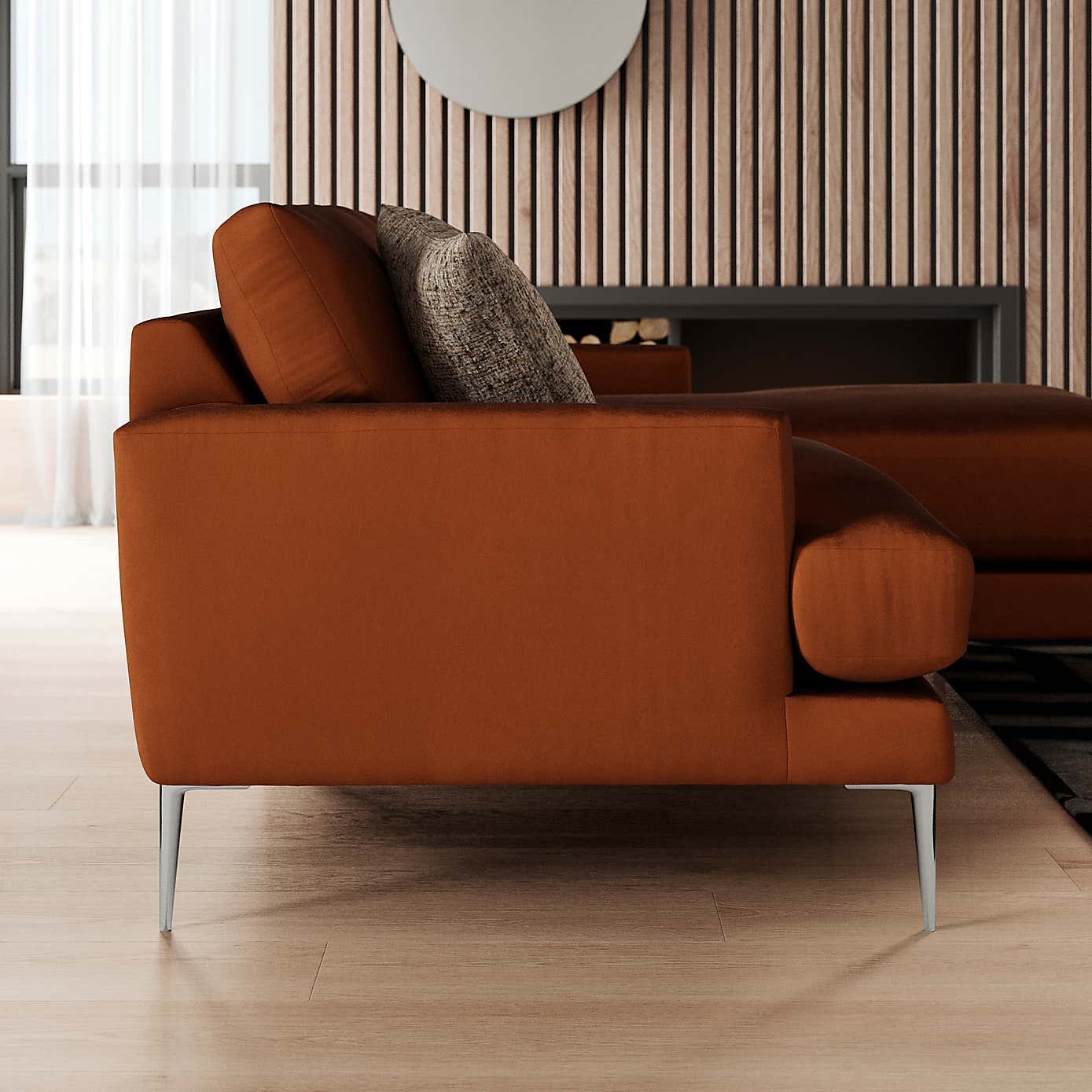 Lawson Matte Plush Velvet Corner Chaise Sofa