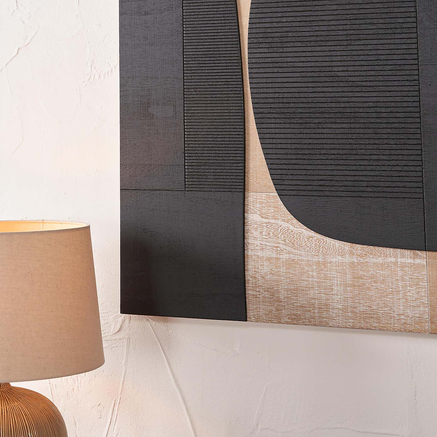 Set of 2 Wooden Textured Wall Art