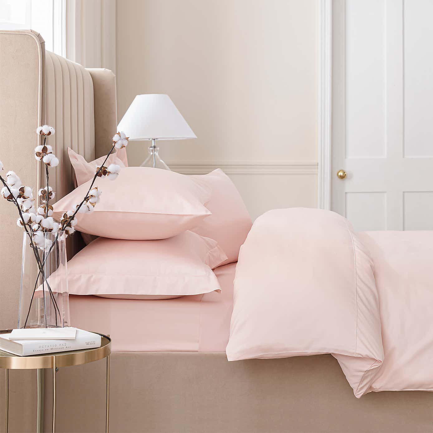 Dorma 300 Thread Count 100% Cotton Sateen Plain V-Shaped Pillowcase