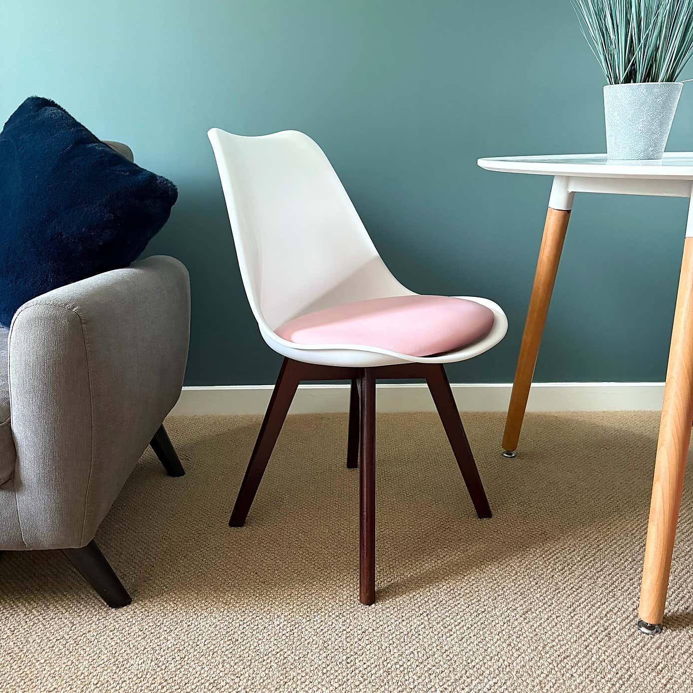 Fusion Living Soho White Plastic Dining Chair with Squared Legs