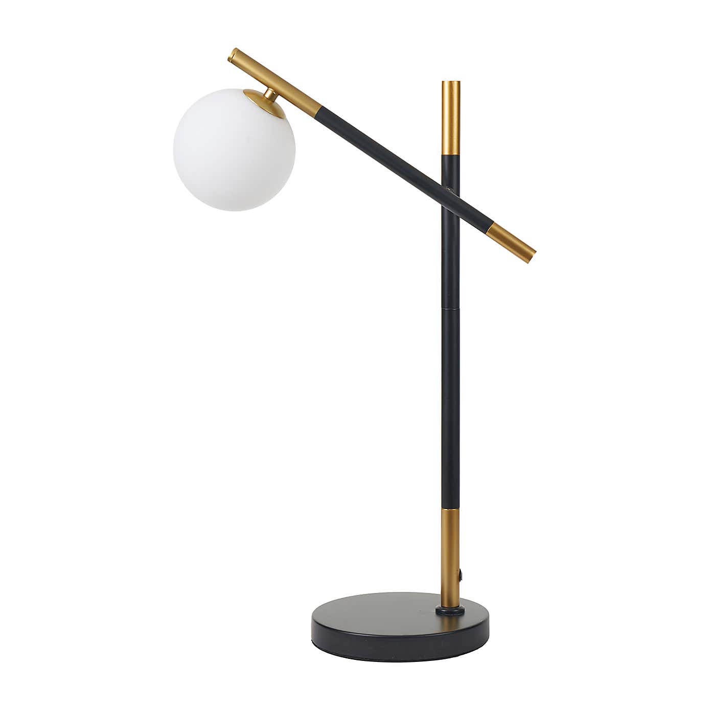 Wanda White Orb and Black Metal Table Lamp