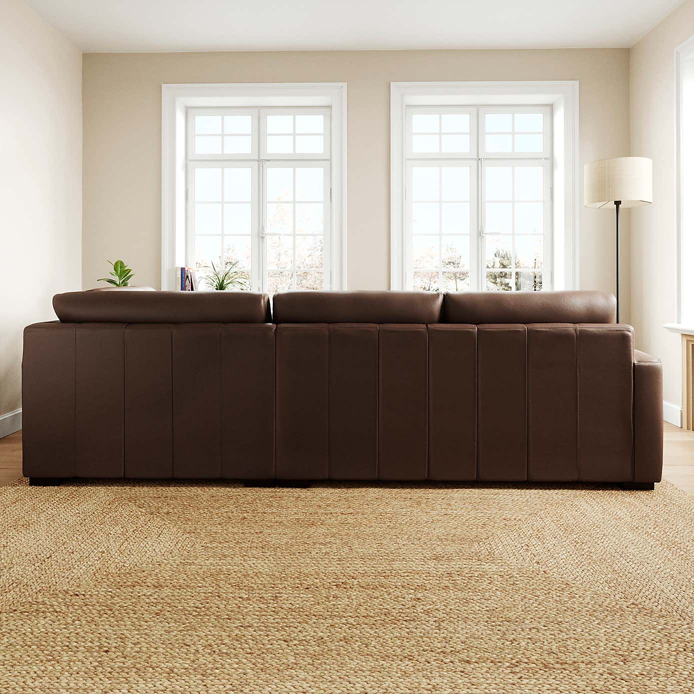 Carson Classic Leather Large Corner Chaise Sofa