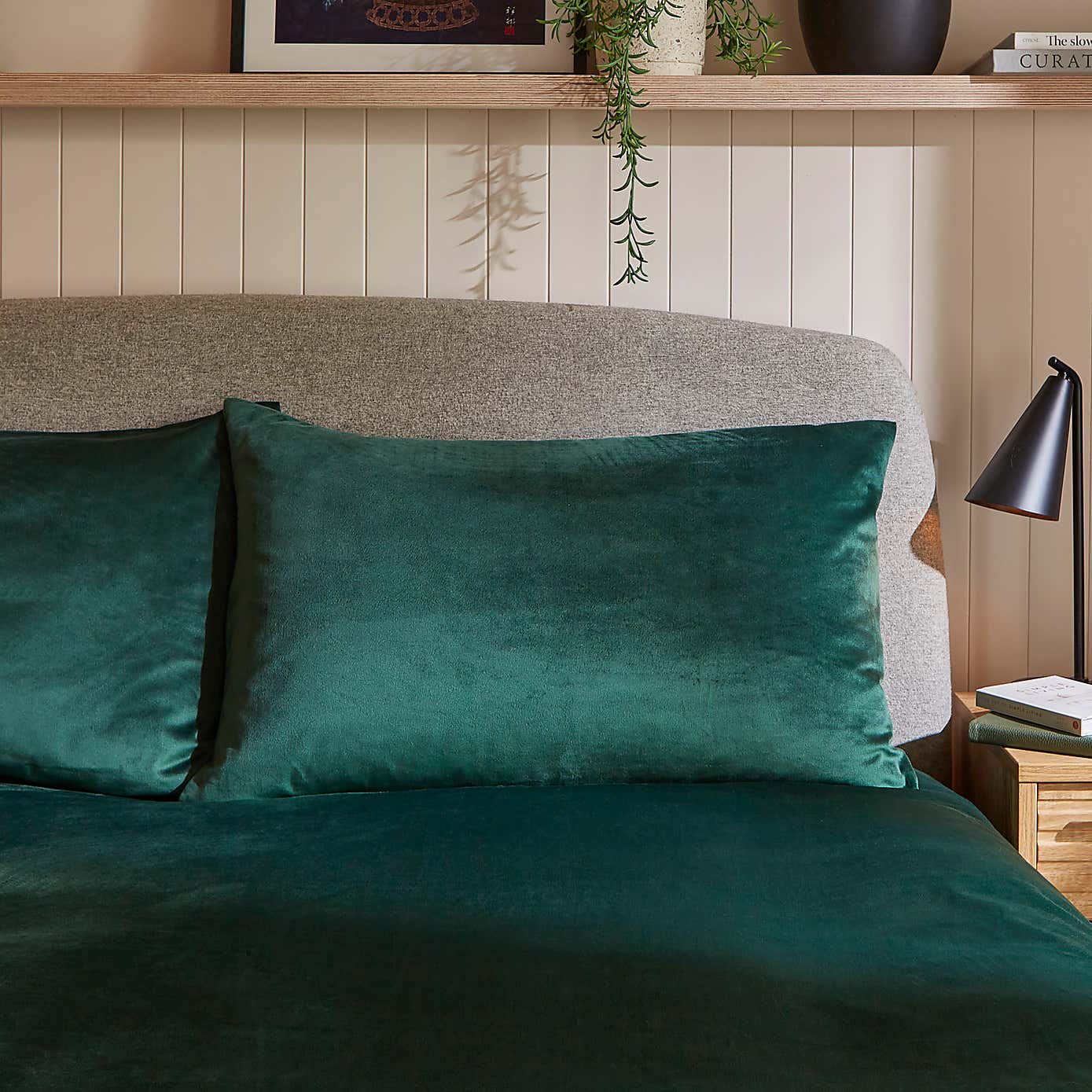 Clayton Velour Duvet Cover and Pillowcase Set