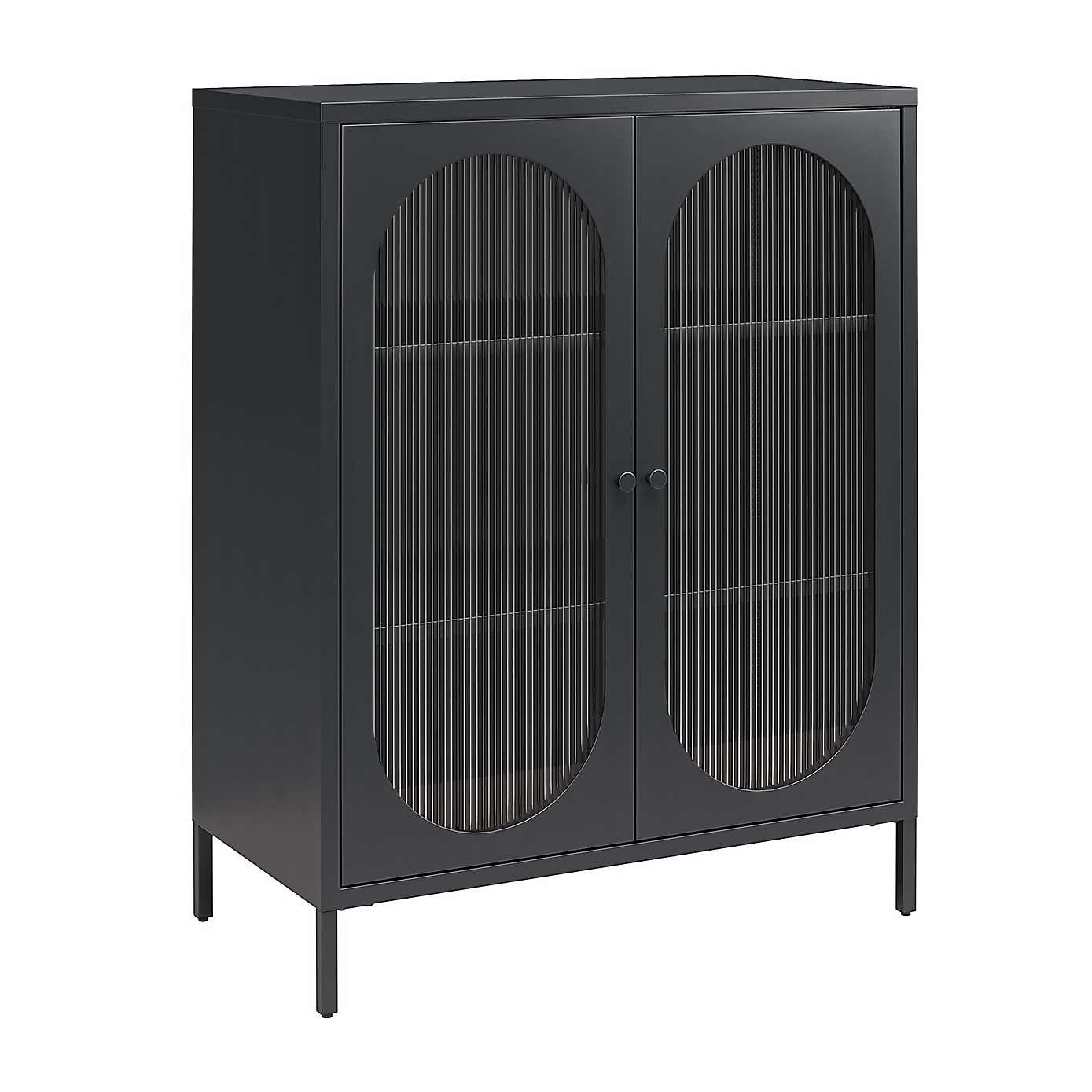 Luna Small Fluted Sideboard, Glass