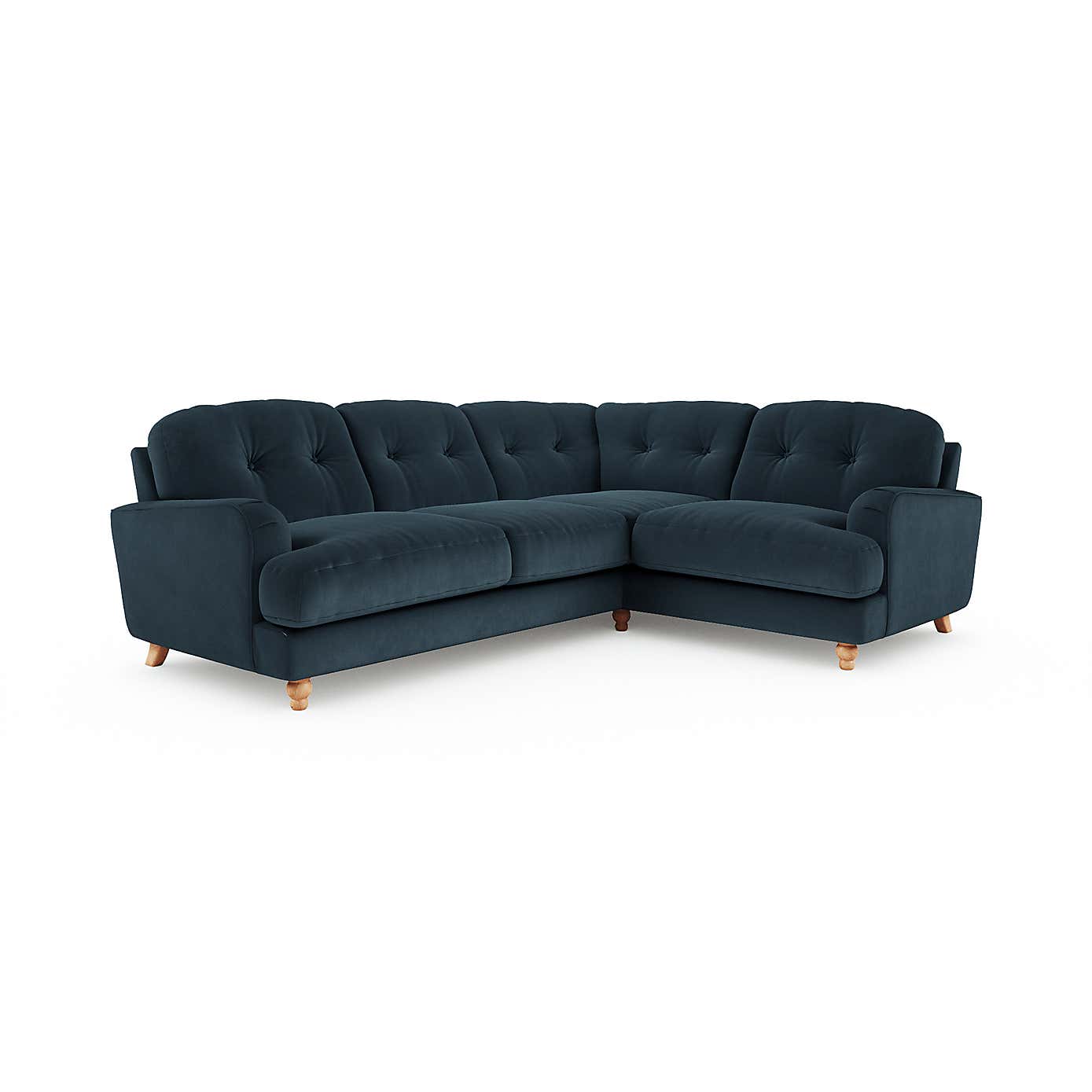 Martha Matte Plush Velvet Full Corner Sofa