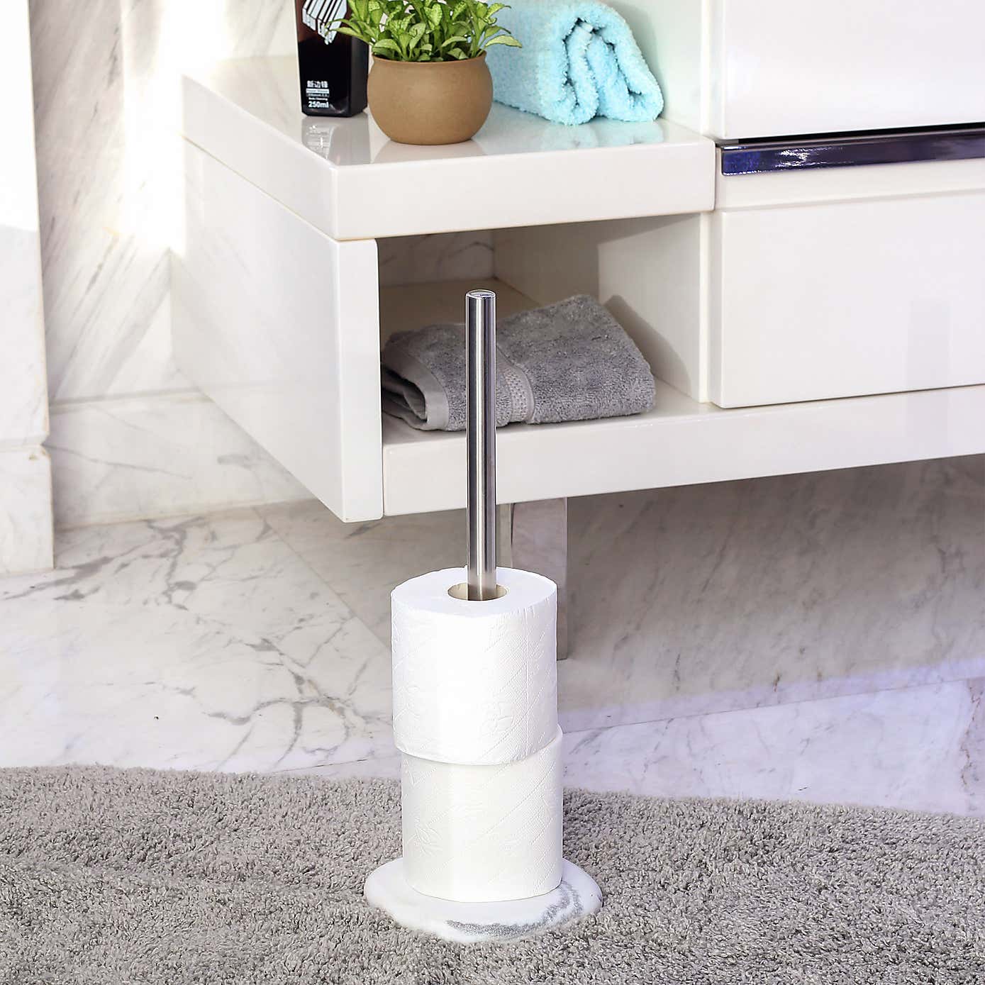 Marble Effect Toilet Roll Storage