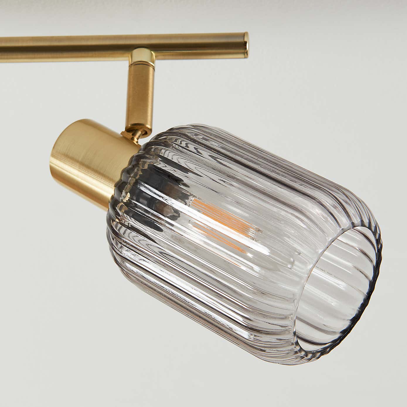 Riley Mid Century Ribbed 4 Light Adjustable Spotlight Bar