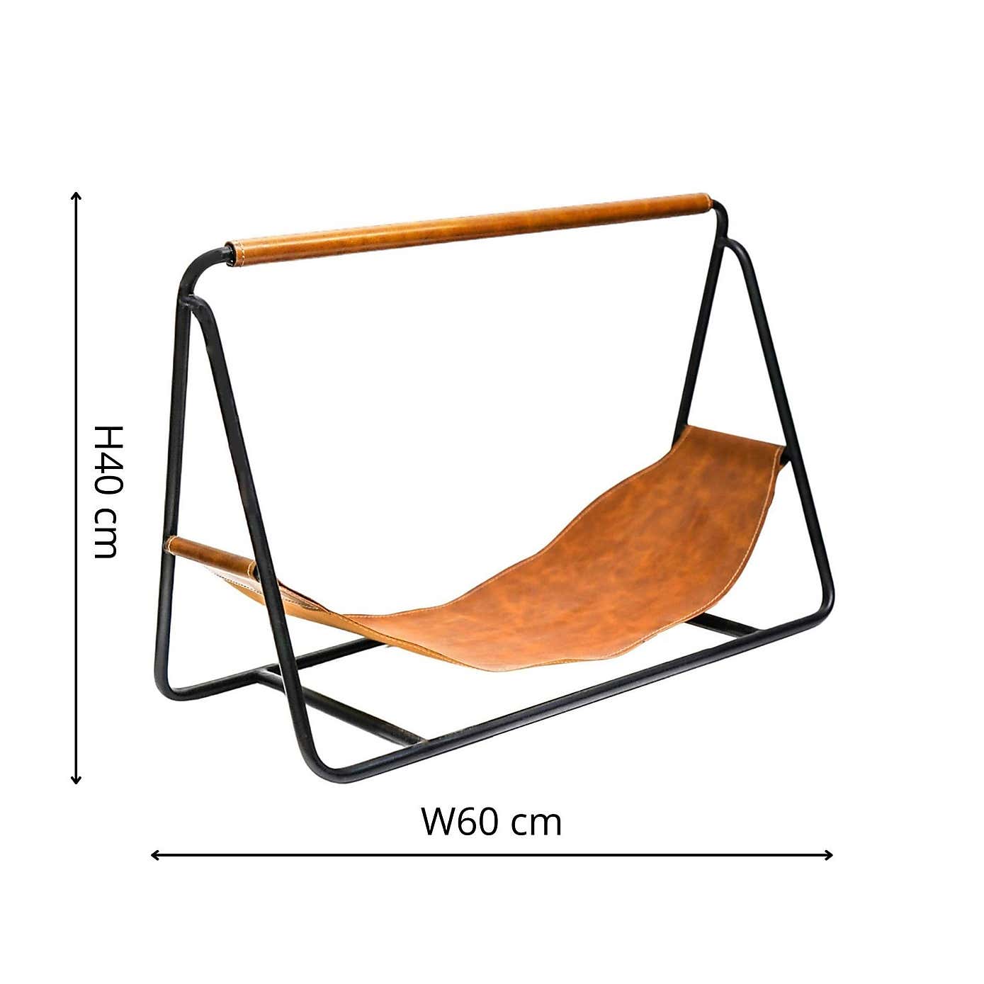 Contemporary Hanging Leather Log Holder