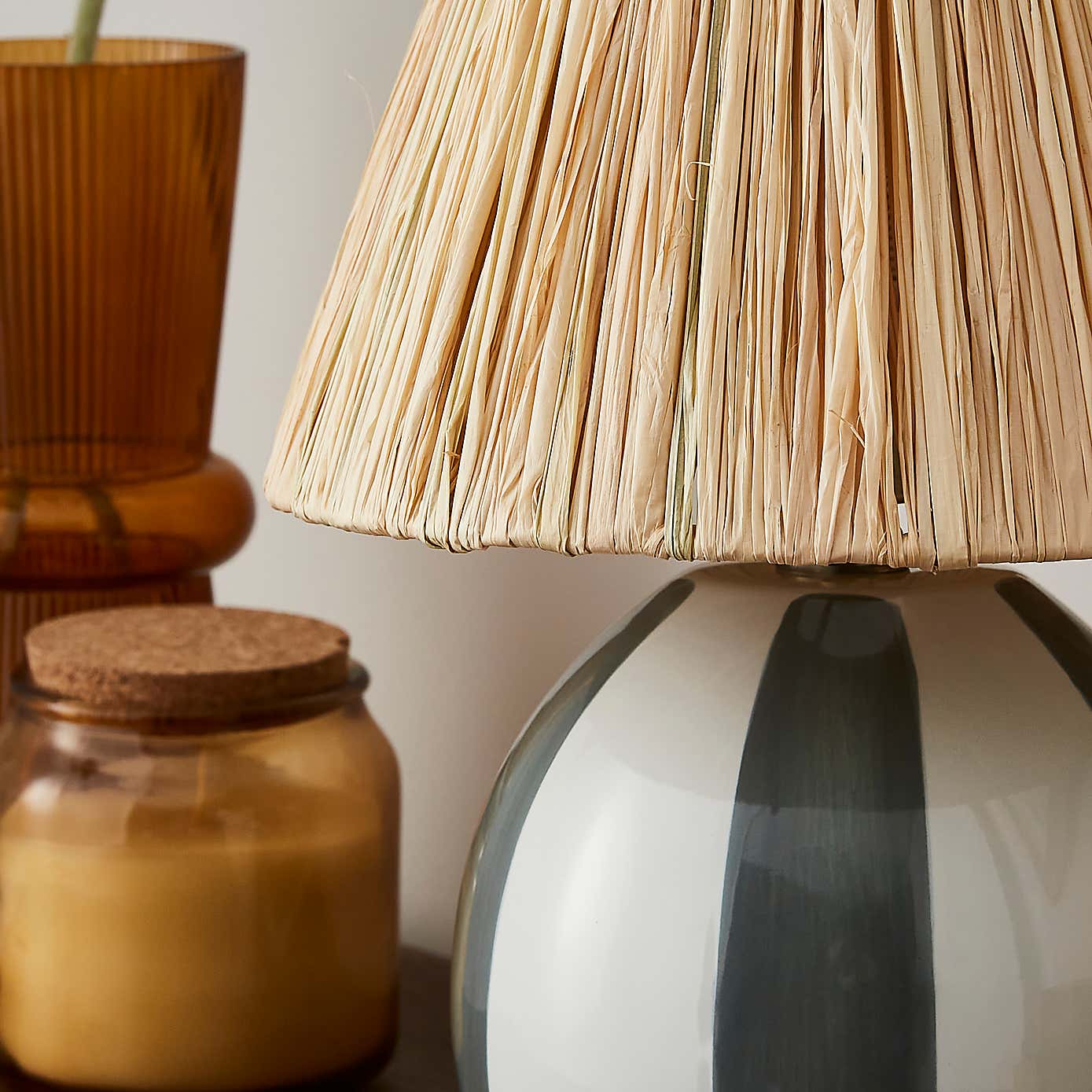 Mirabelle Round Striped Table Lamp