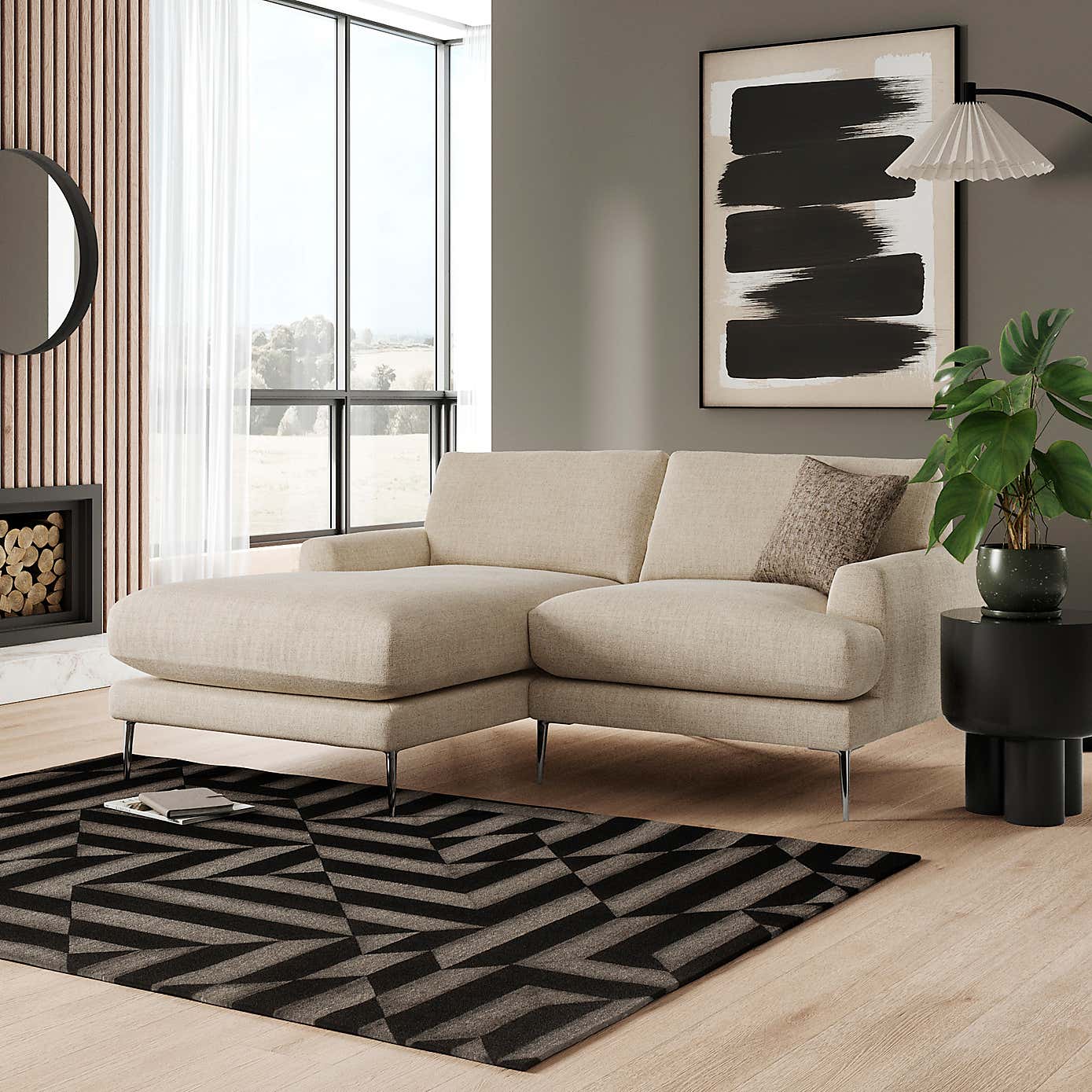 Lawson Chunky Tonal Weave Corner Chaise Sofa