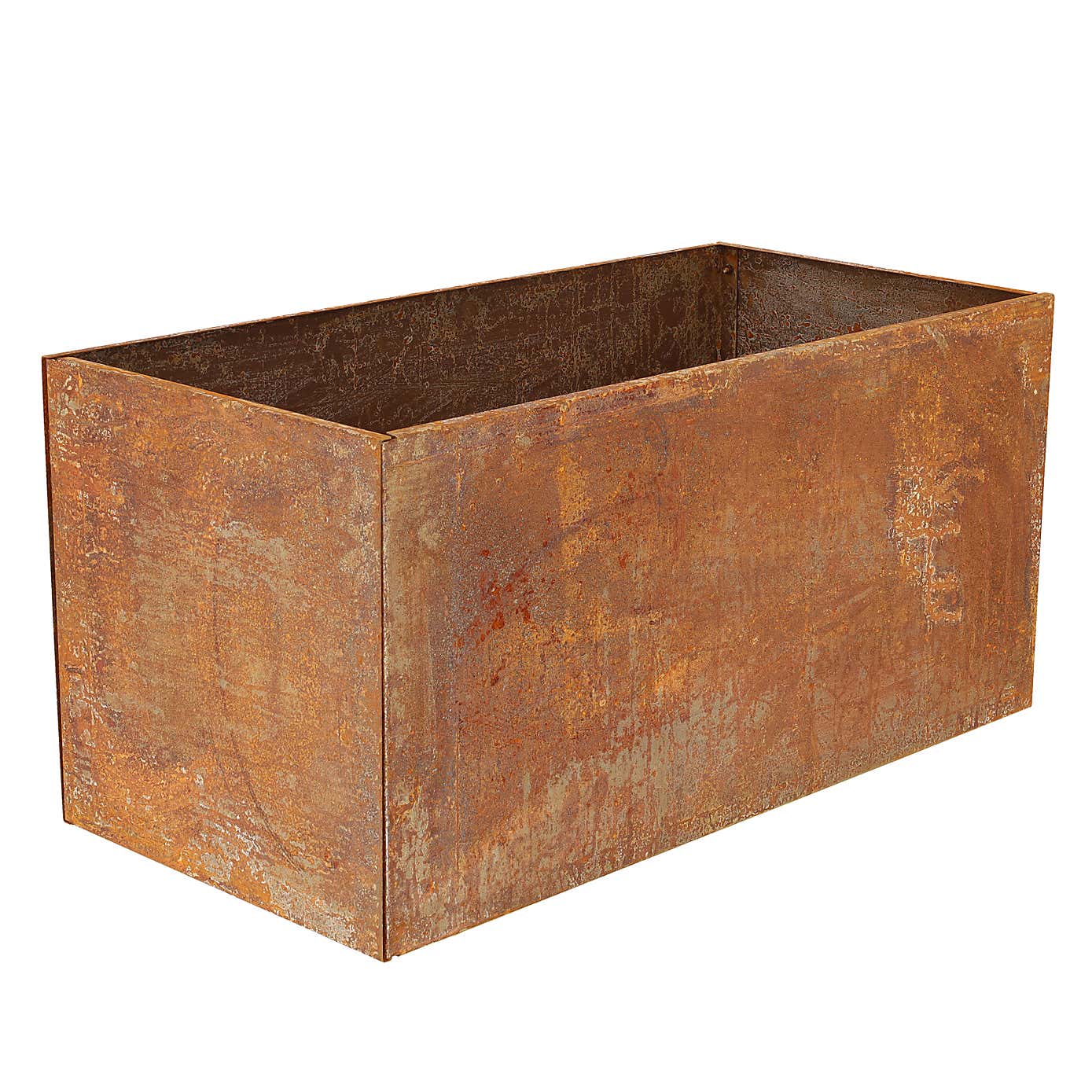 Fallen Fruits Low Rectangular Rust Planter
