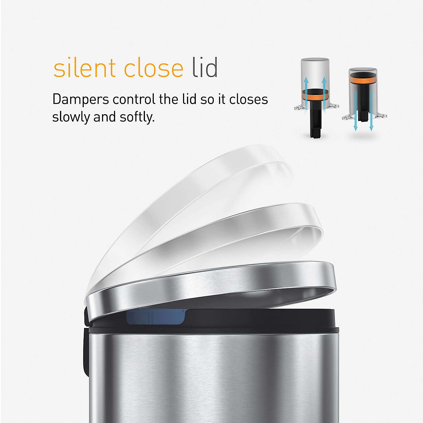 Simple Human 30 Litre Round Stainless Steel Pedal Bin