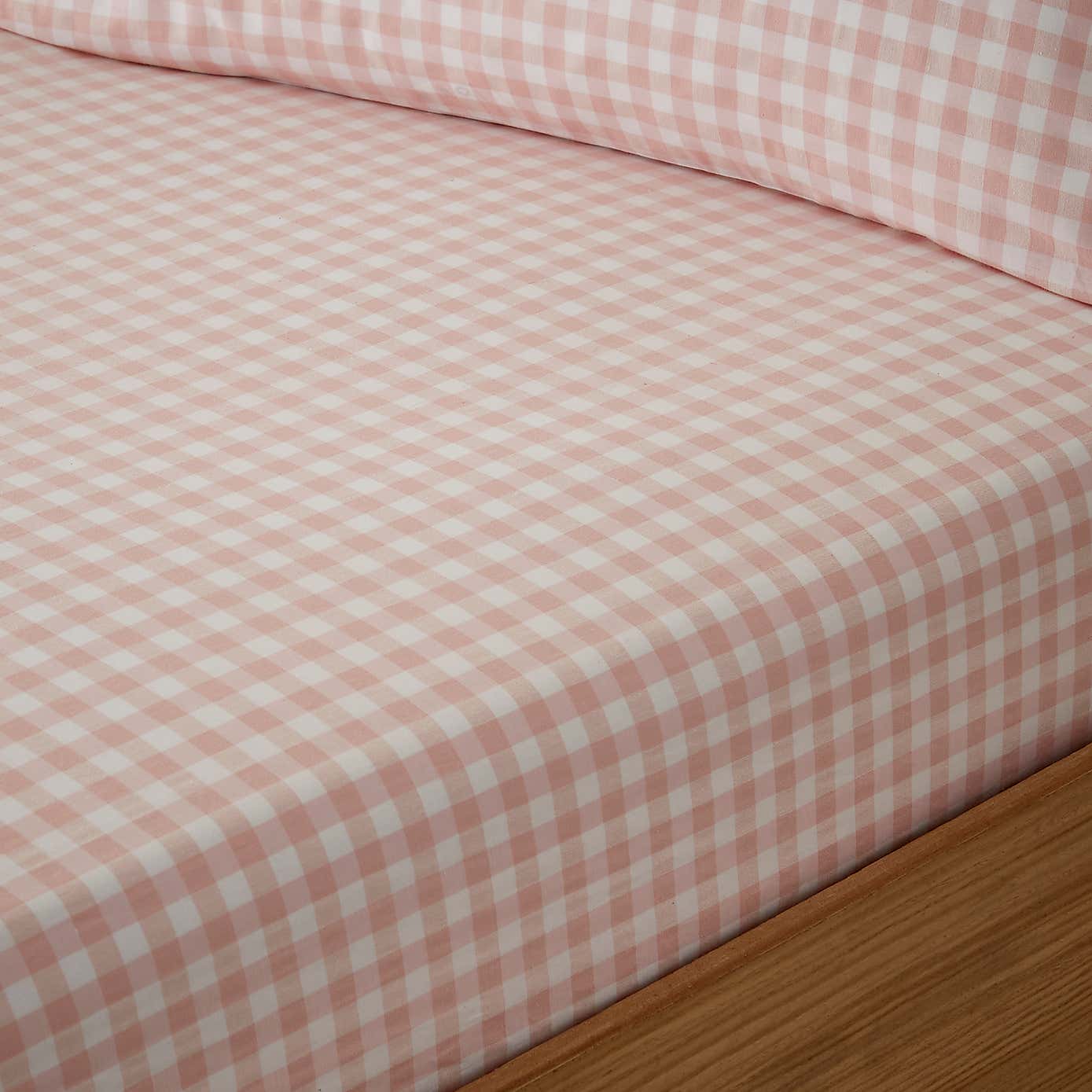 Portloe Gingham Woven Cotton Fitted Sheet