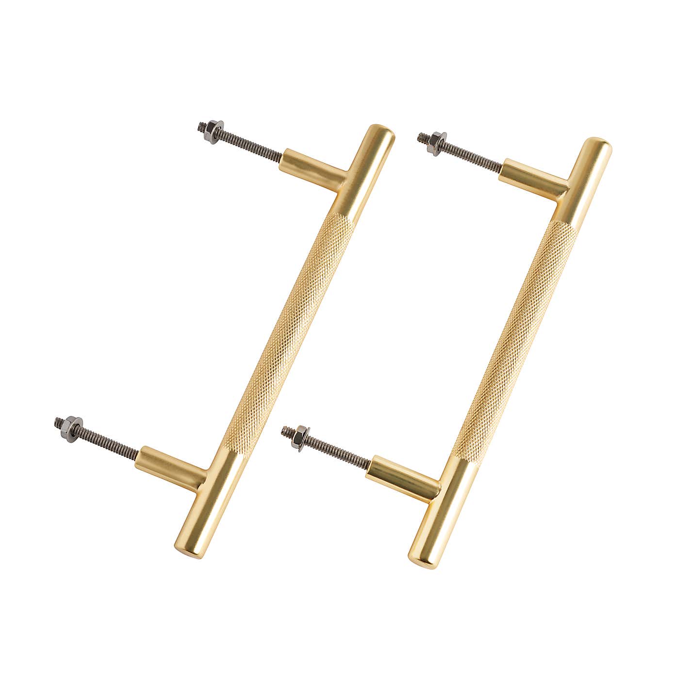 Set of 2 Knurled T-Bar Door Handles