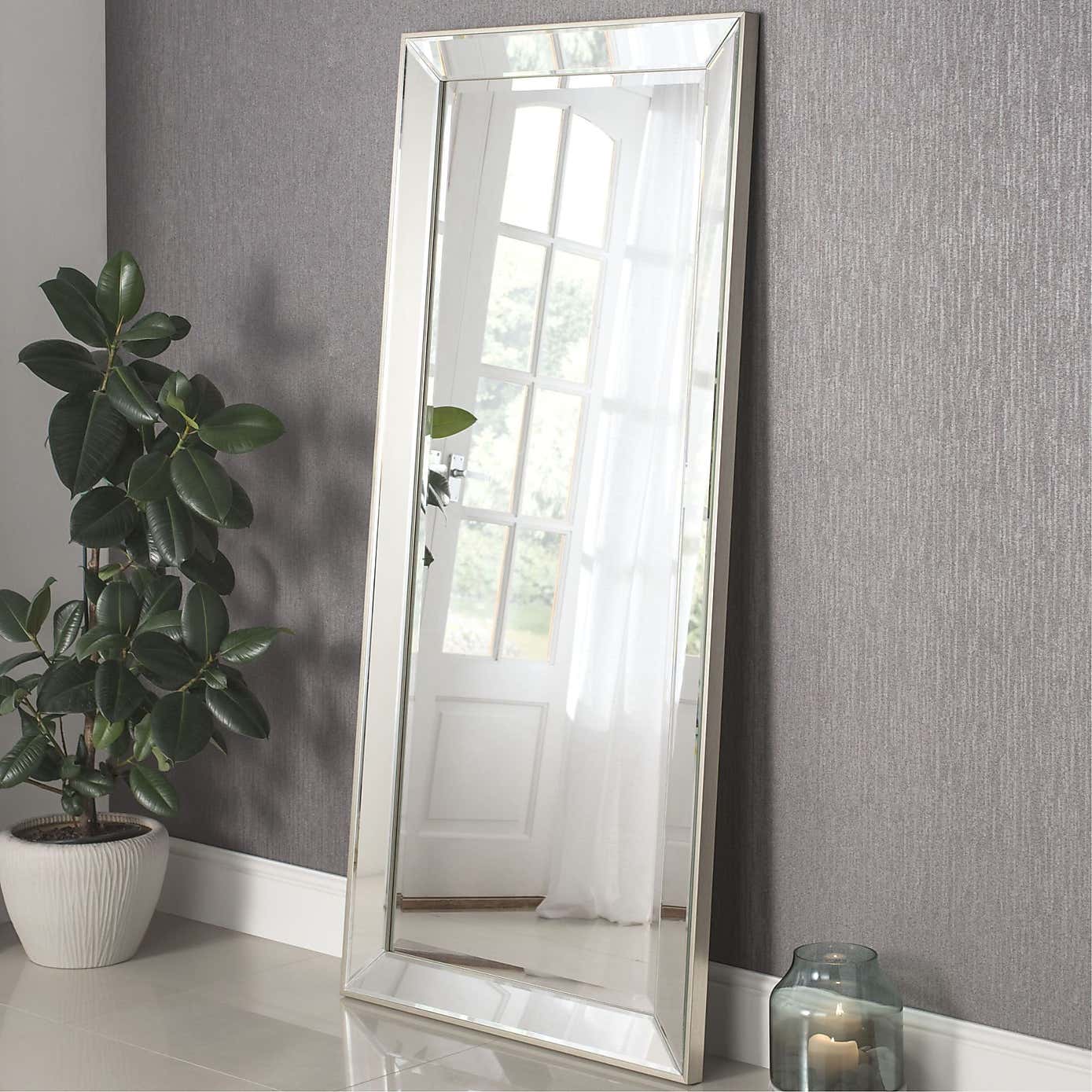 Yearn Tray Edge Rectangle Full Length Leaner Mirror