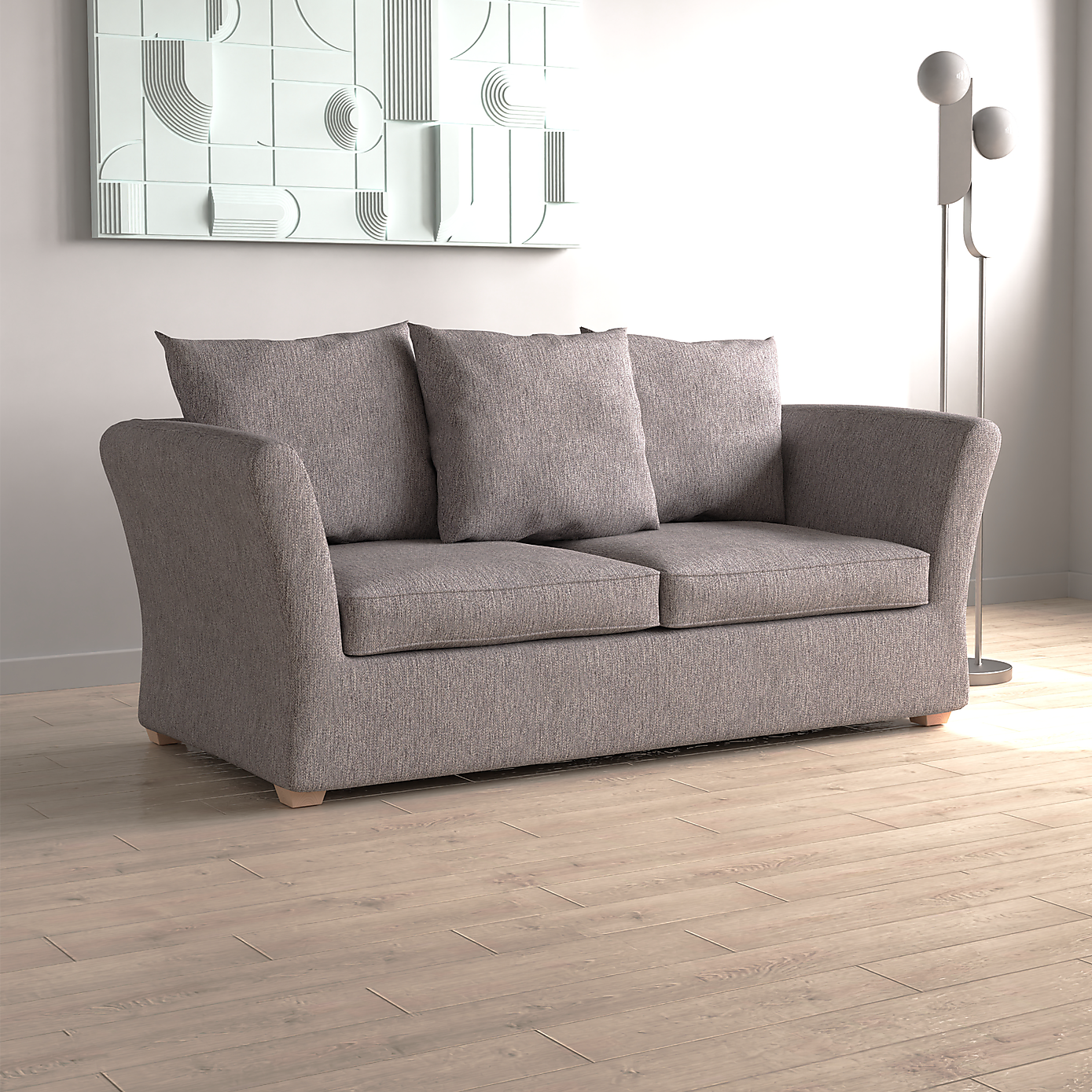 Emmett Woven Fabric 2 Seater Double Sofa Bed