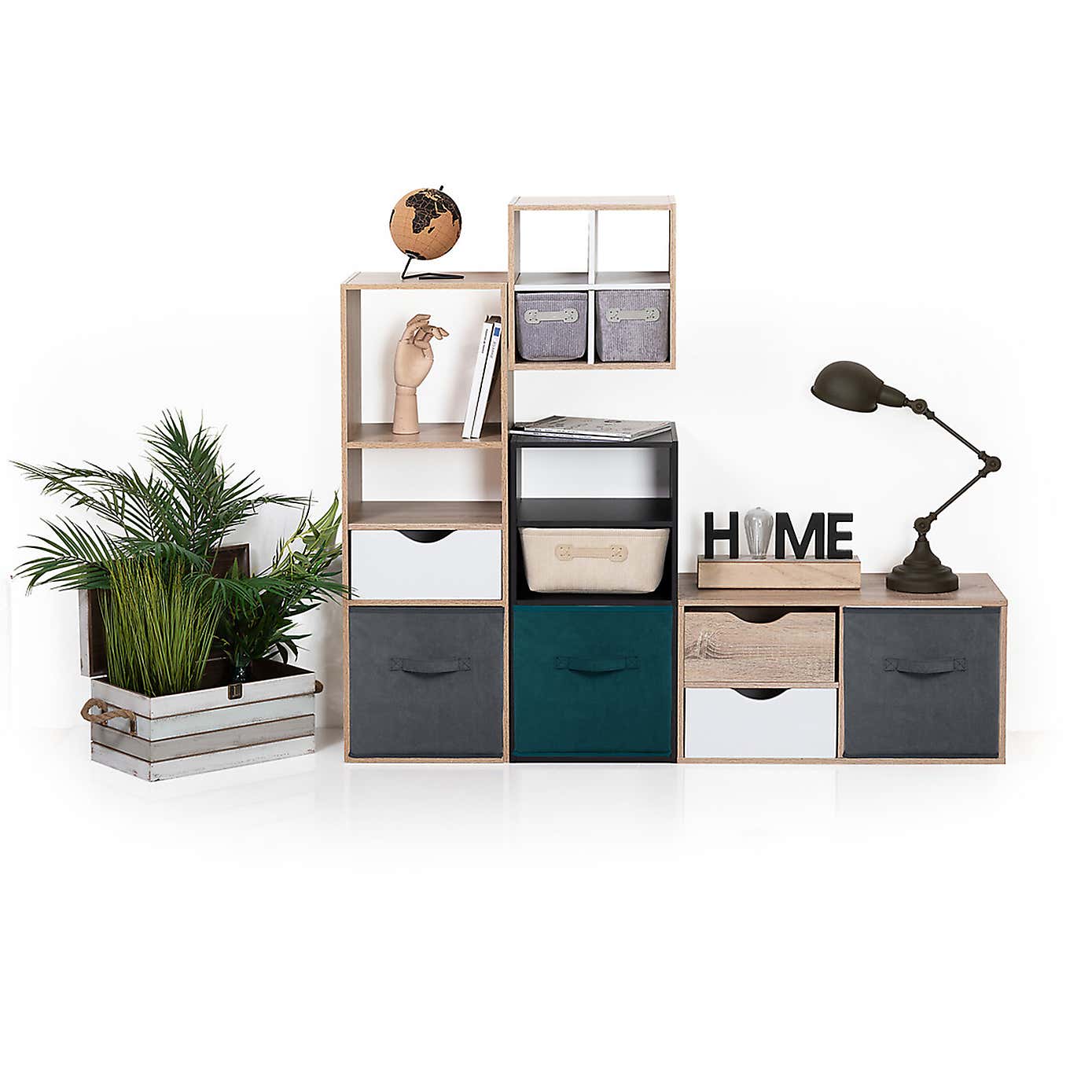 Mix and Modul Set of 2 Velvet Cube Storage Boxes