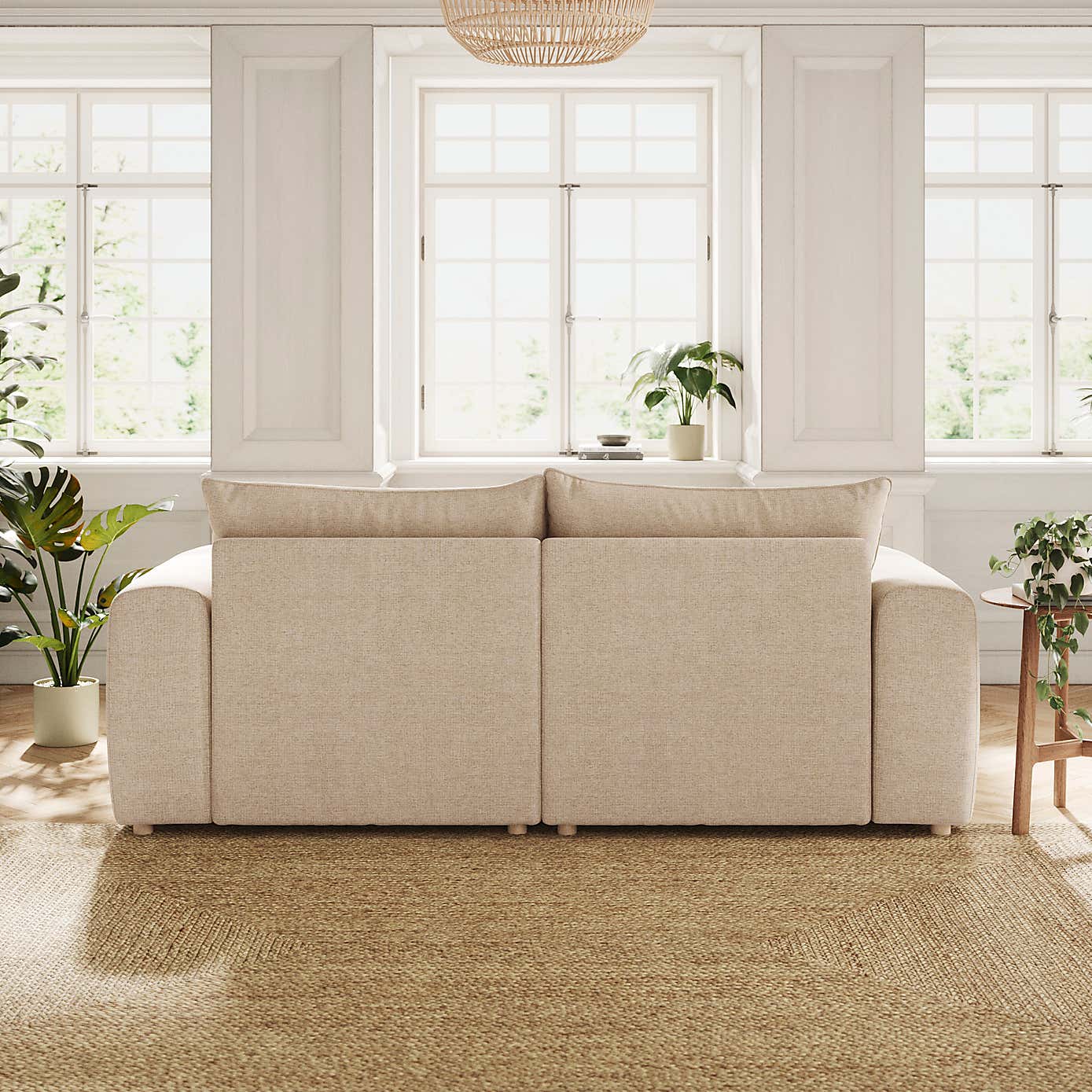Austin Tonal Weave 4 Seater Sofa, Natural