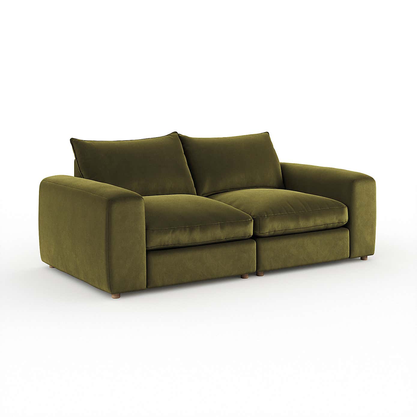 Full Circle Austin Luxury Velvet 4 Seater Sofa, Olive