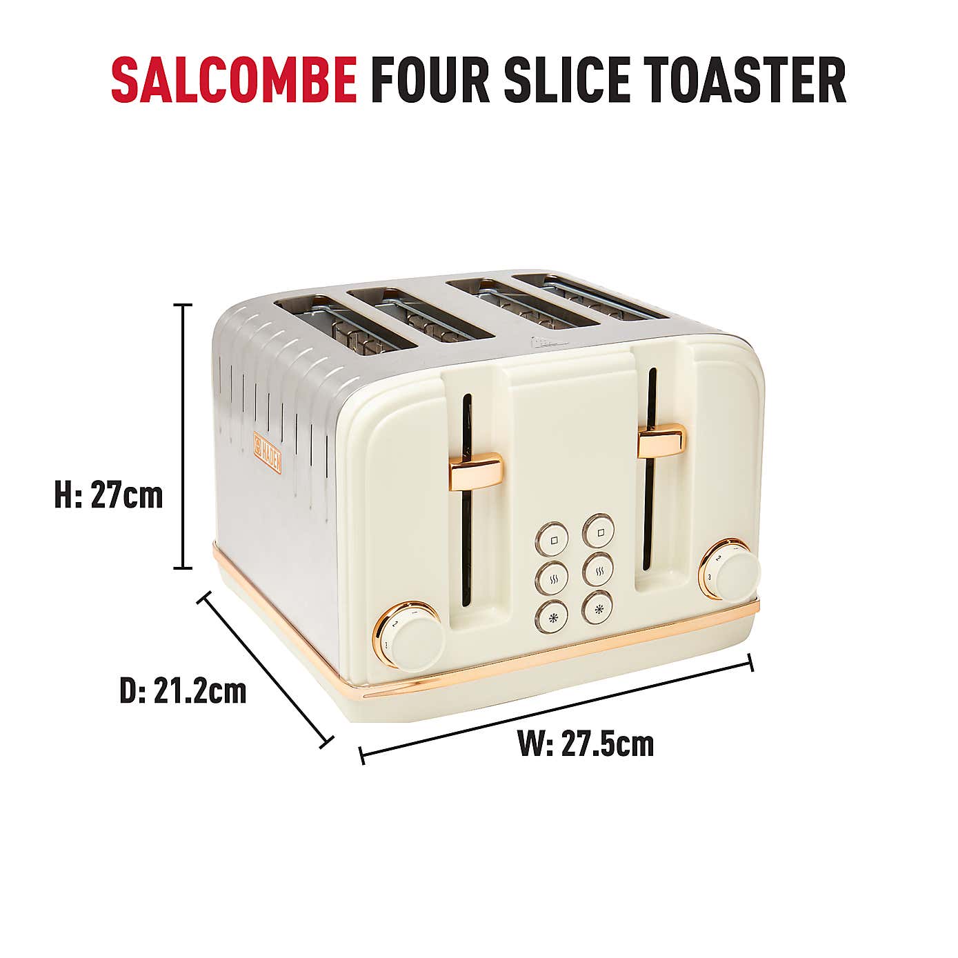 Haden Salcombe 4 Slice Copper Toaster
