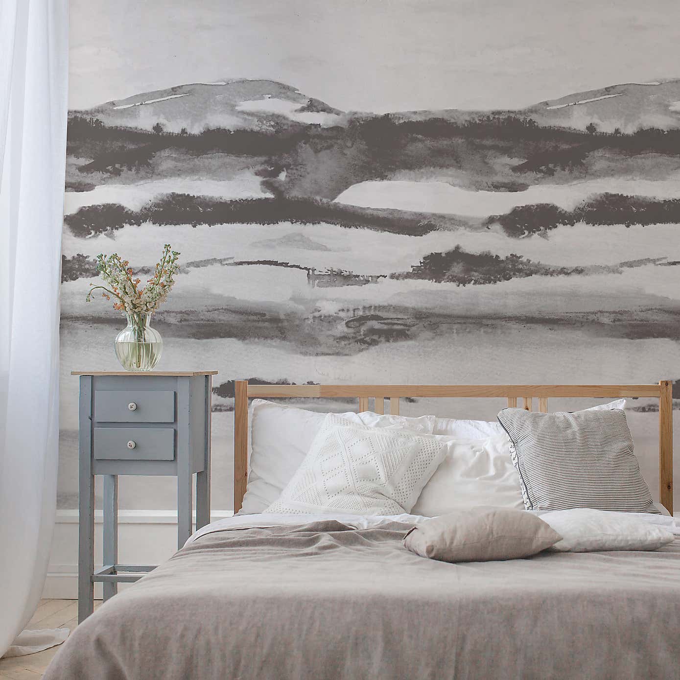 Landscape Blue Mural Wallpaper