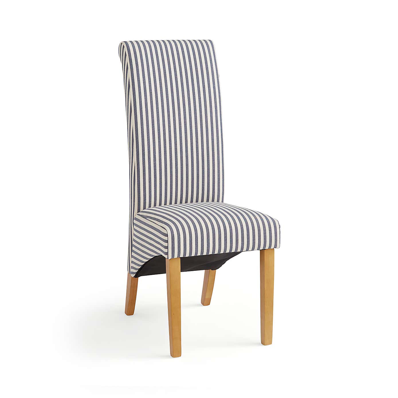 Set of 2 Chester Linford Stripe Dining Chairs, Fabric