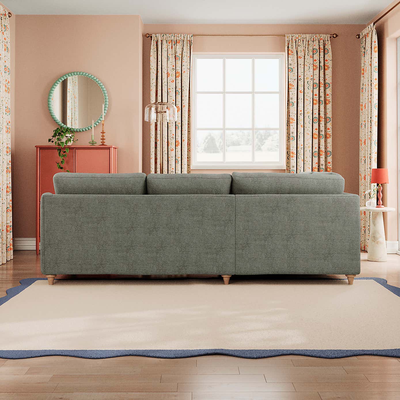 Hattie Tonal Plush Chenille Corner Sofa