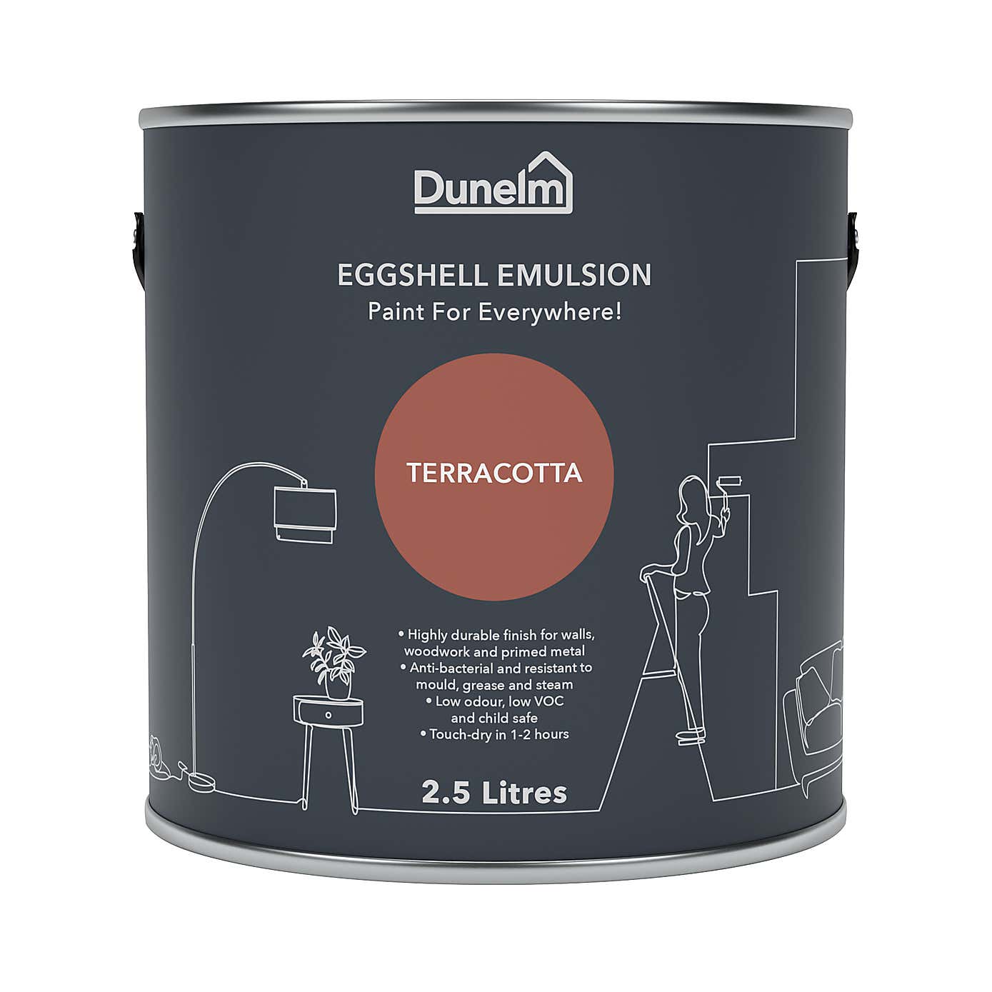 Dunelm Terracotta Eggshell Emulsion Paint
