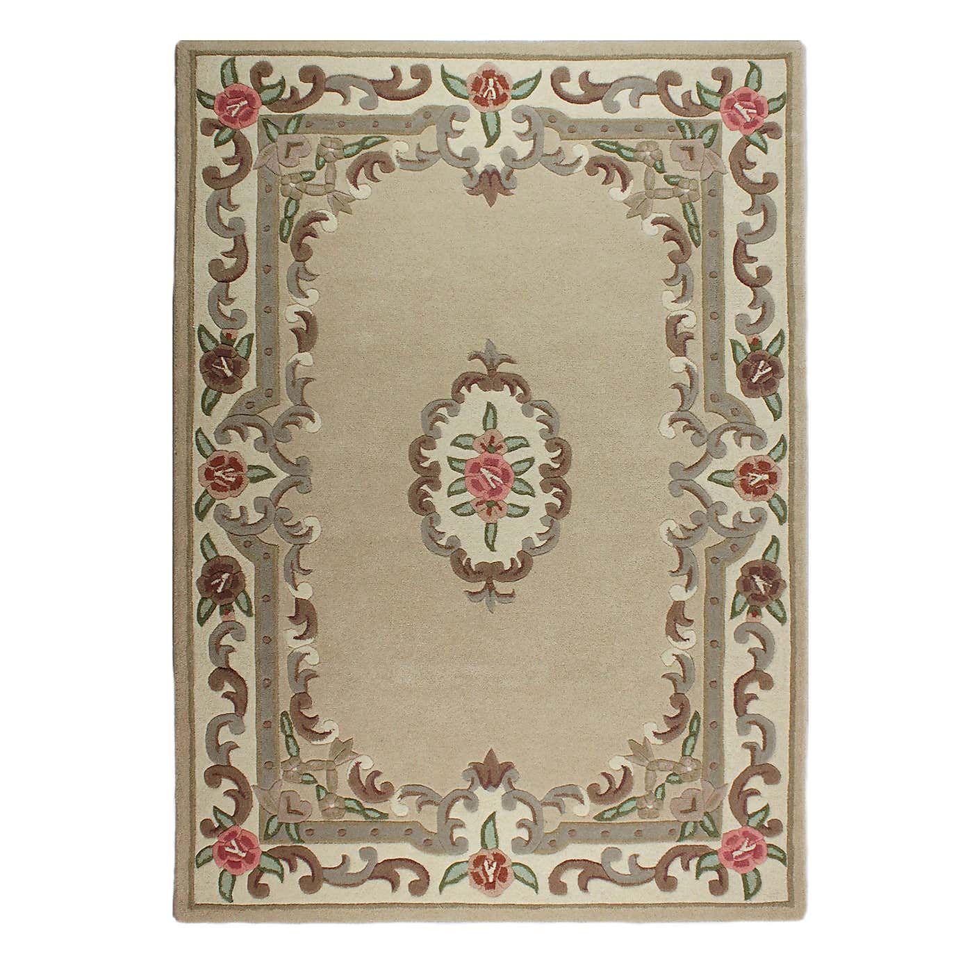 Fawn Lotus Premium Aubusson Rug