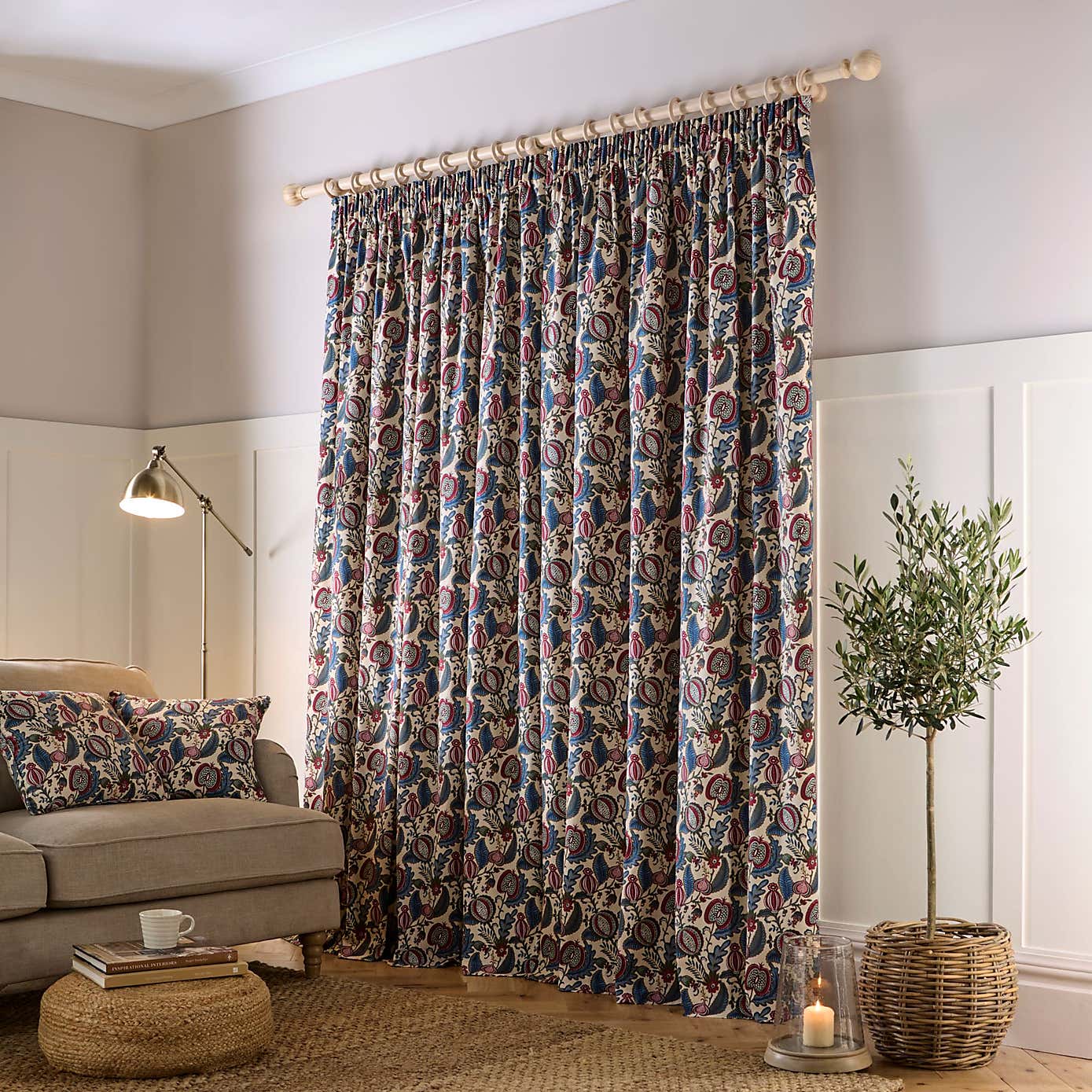 Forest Fruits Pencil Pleat Curtains