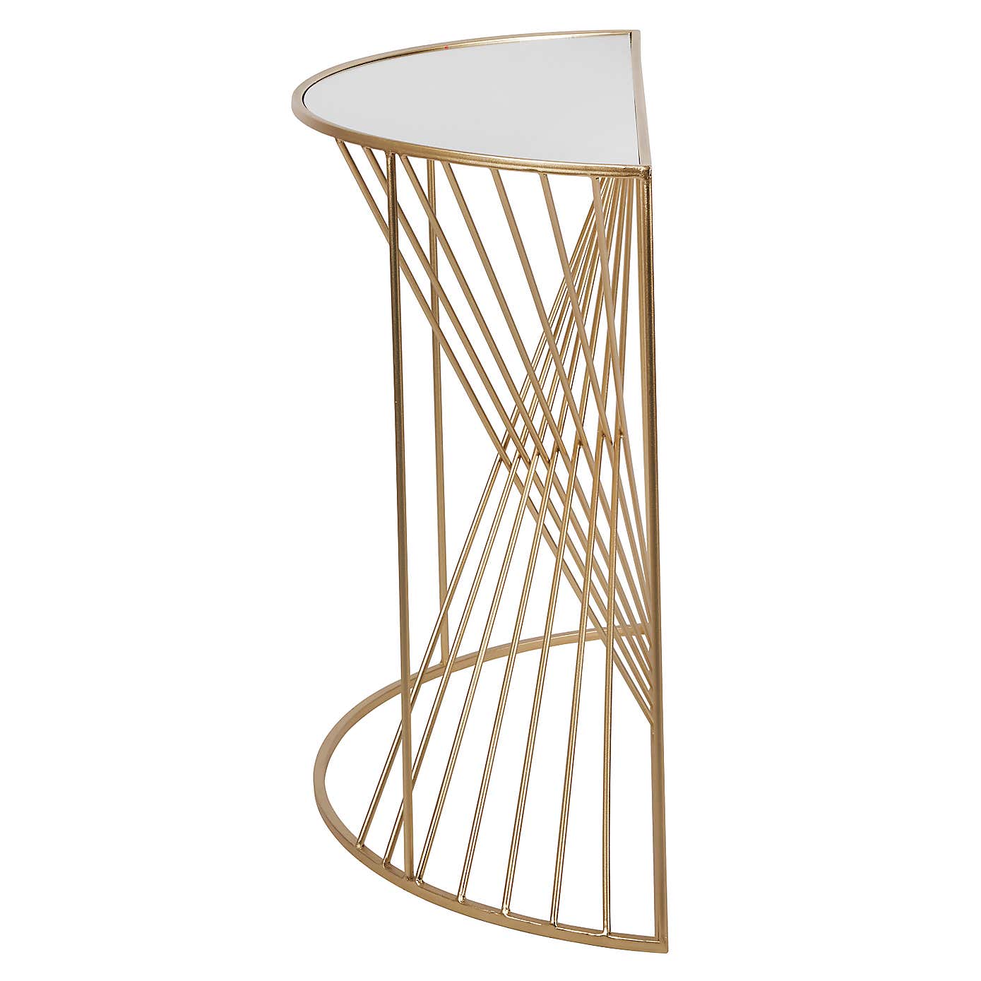 Liberty Glass and Gold Half Moon Console Table