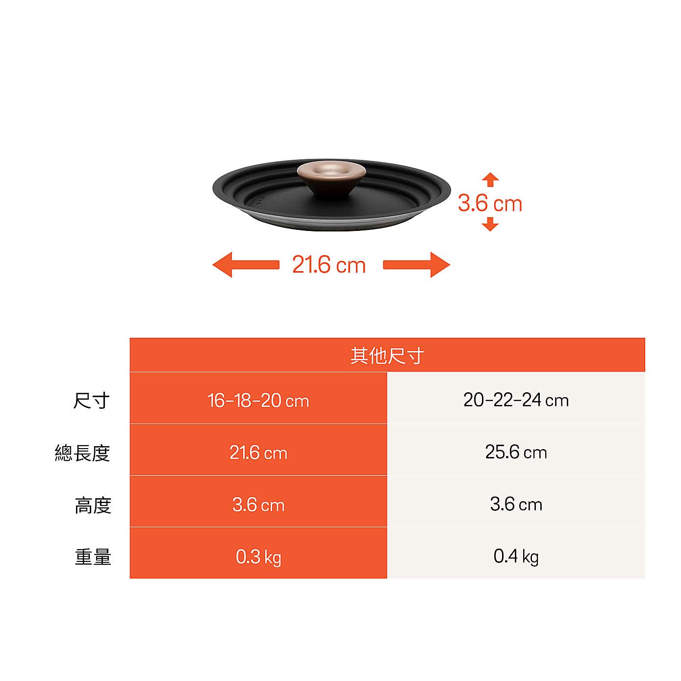 Meyer Accent Universal Stainless Steel 16/18/20cm Pan Lid