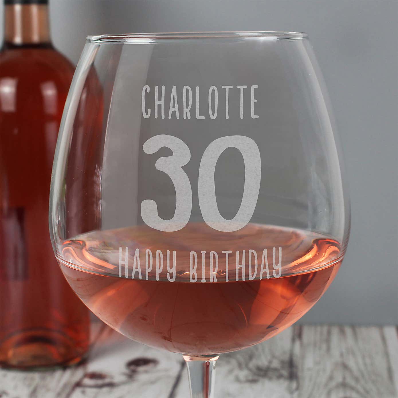 Personalised Birthday Bottle of Wine Glass