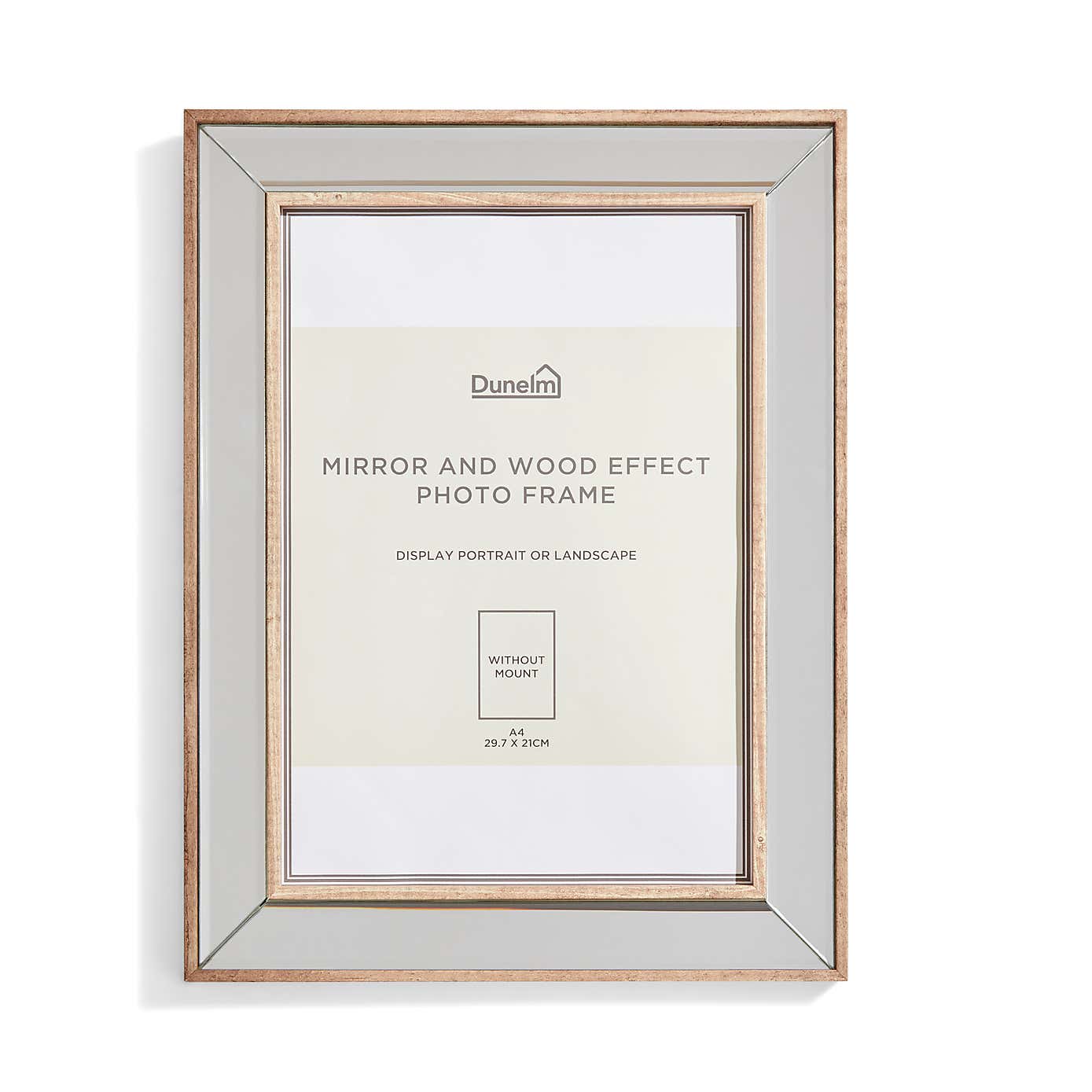 Mirror and Wood Effect Photo Frame