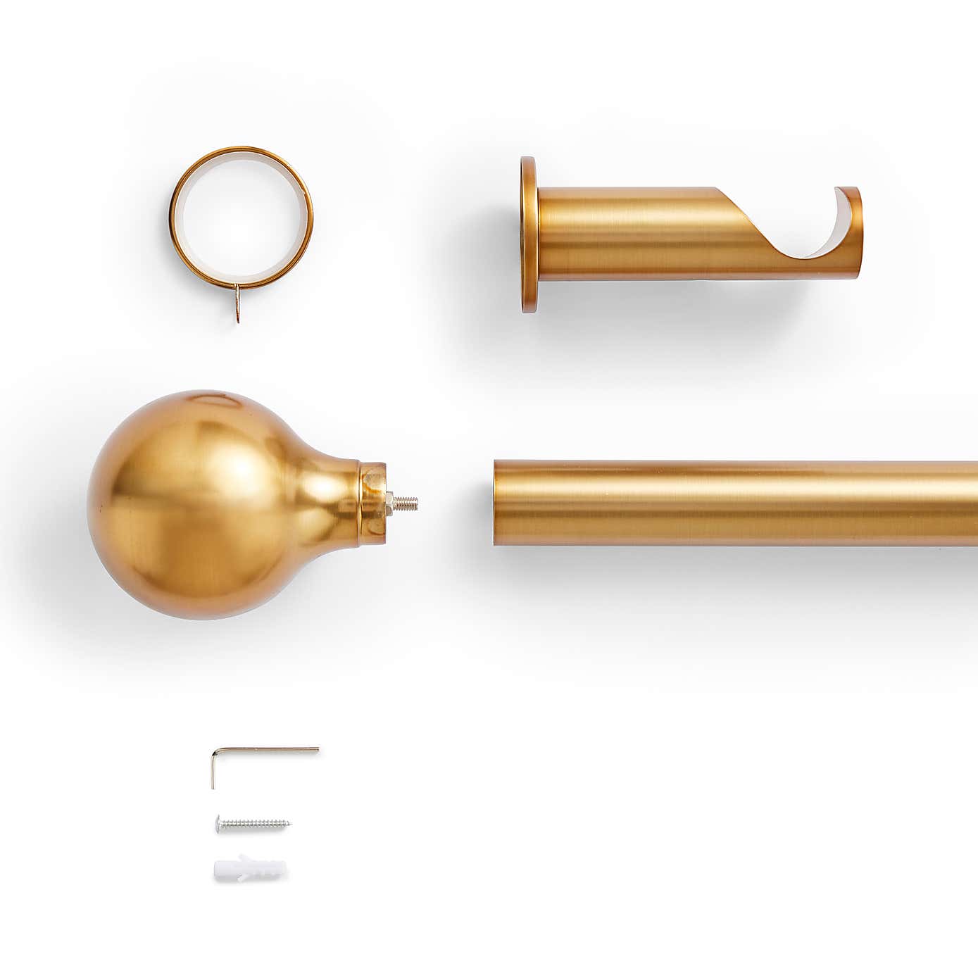 Contemporary Ball Fixed Metal Curtain Pole