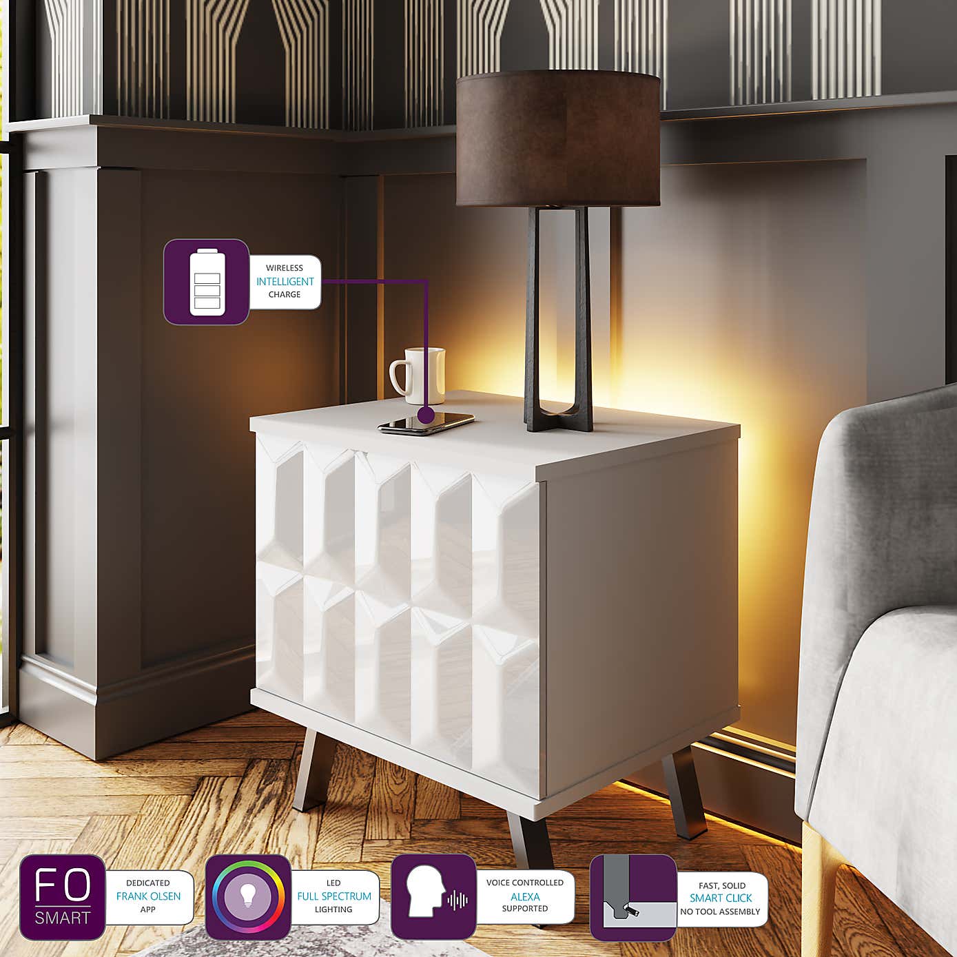 Elevate Smart 1 Door Lamp Table