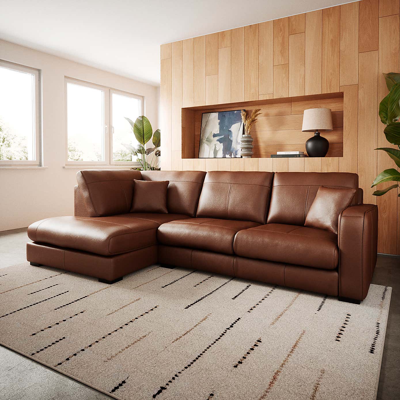 Carson Vintage Leather Large Corner Chaise Sofa