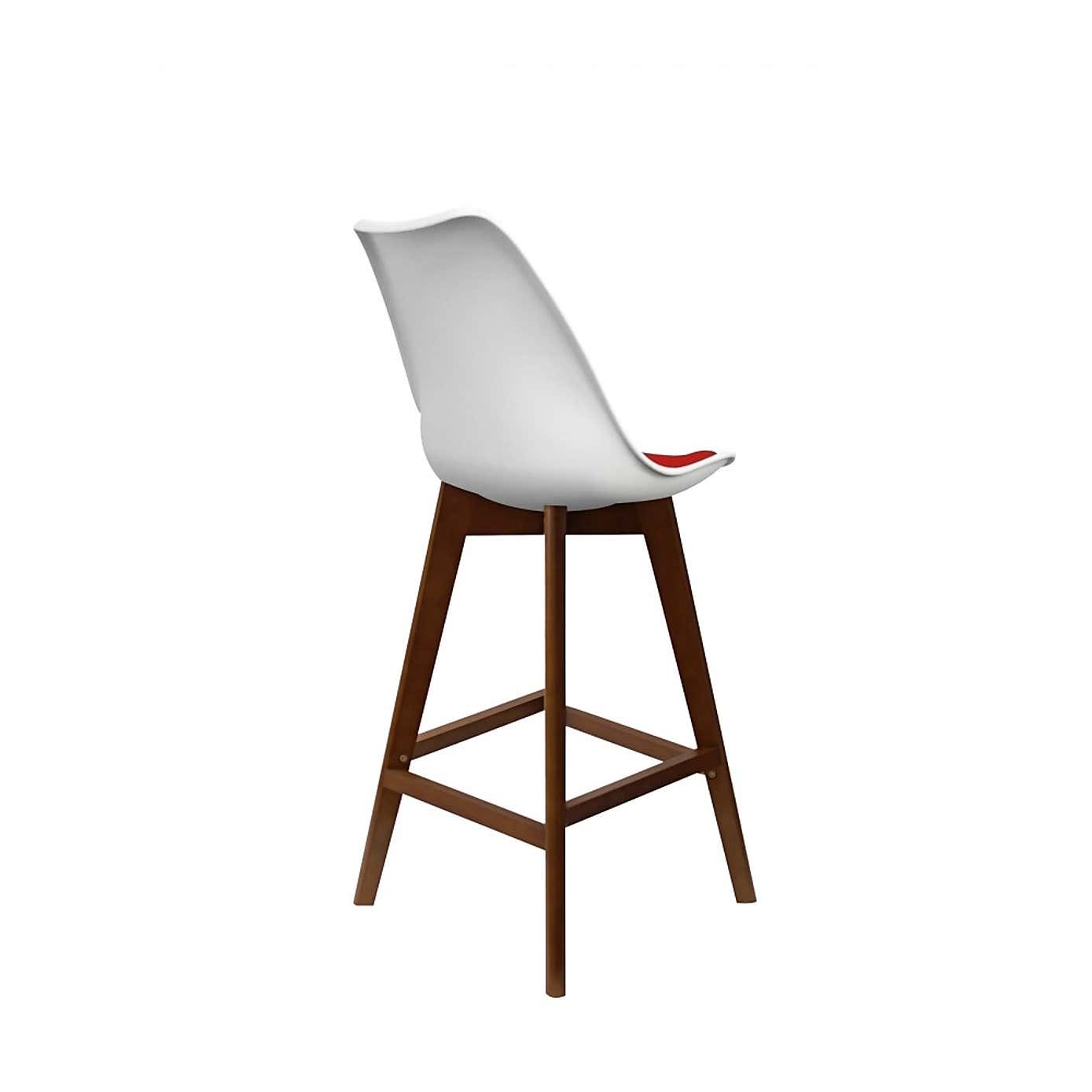 Fusion Living Soho White Plastic Bar Stool