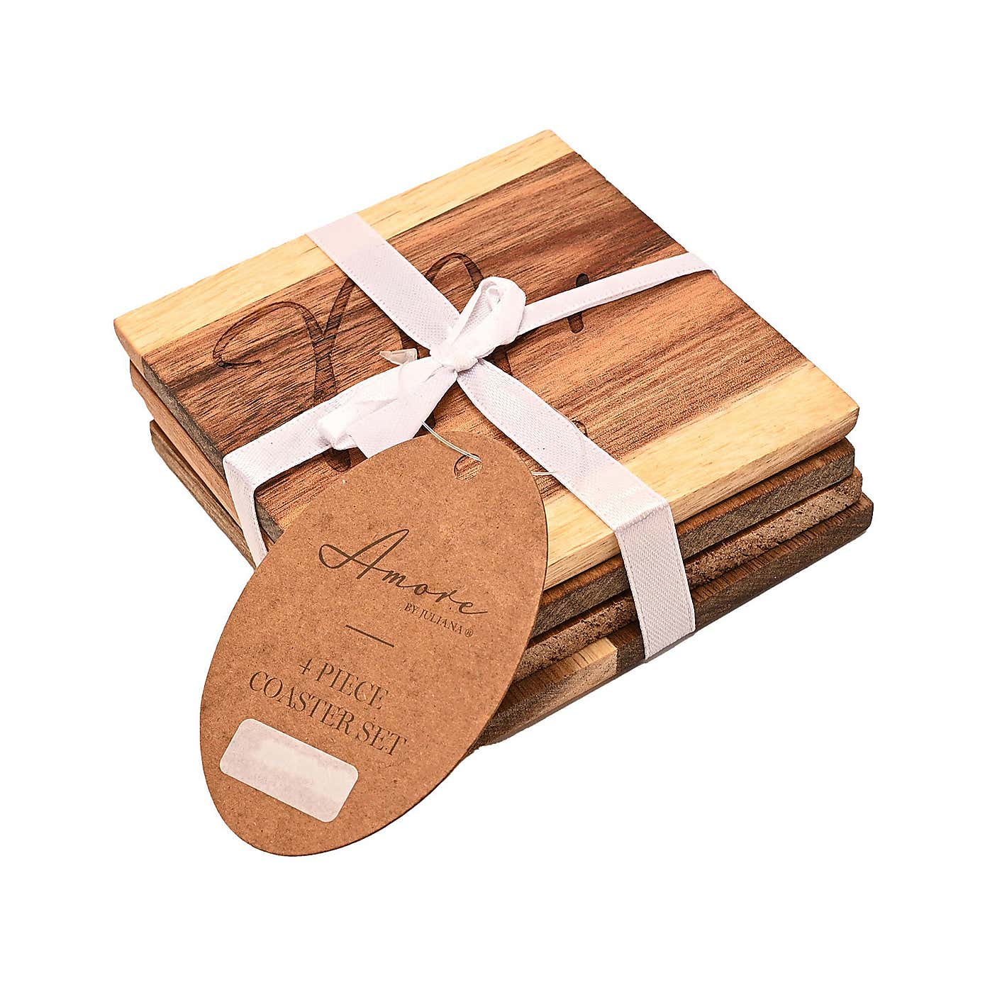 Amore Set of 4 Wooden Coaster Set