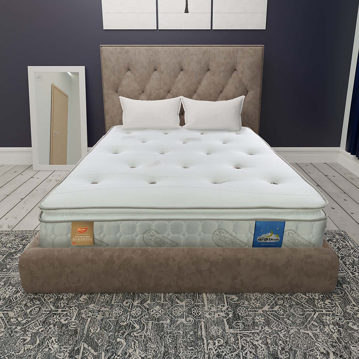 Sareer Matrah Pocket Sprung Memory Foam Pillow Top Mattress