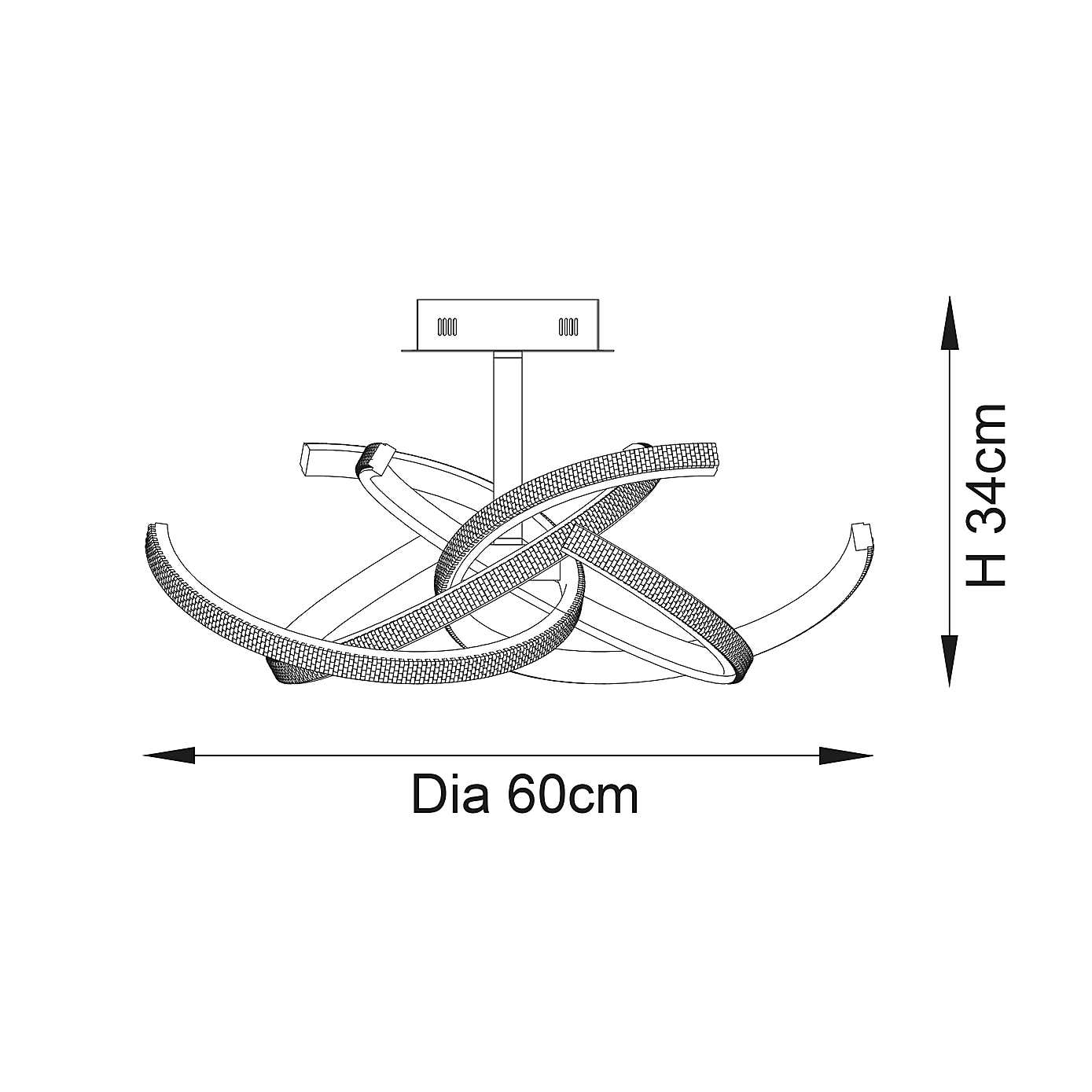 Vogue Sierra 4 Light Semi Flush Ceiling Light