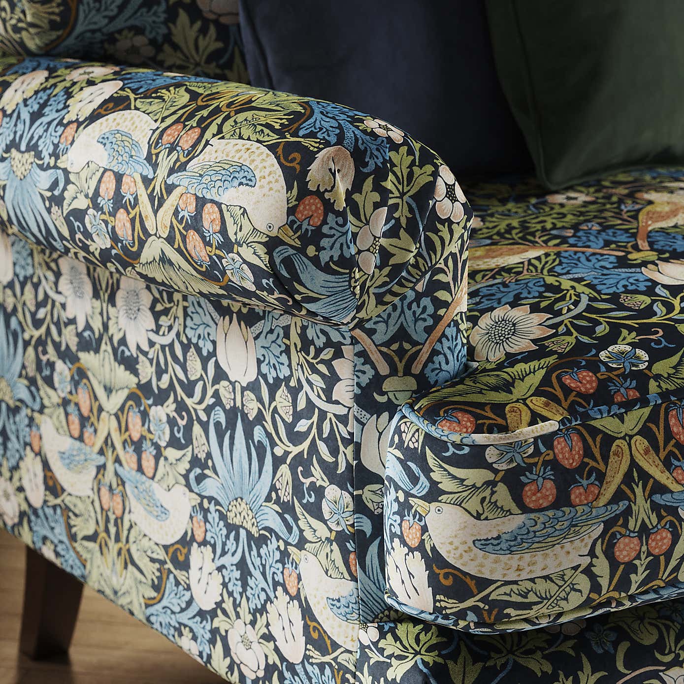 William Morris Strawberry Thief Velvet Fabric Sample